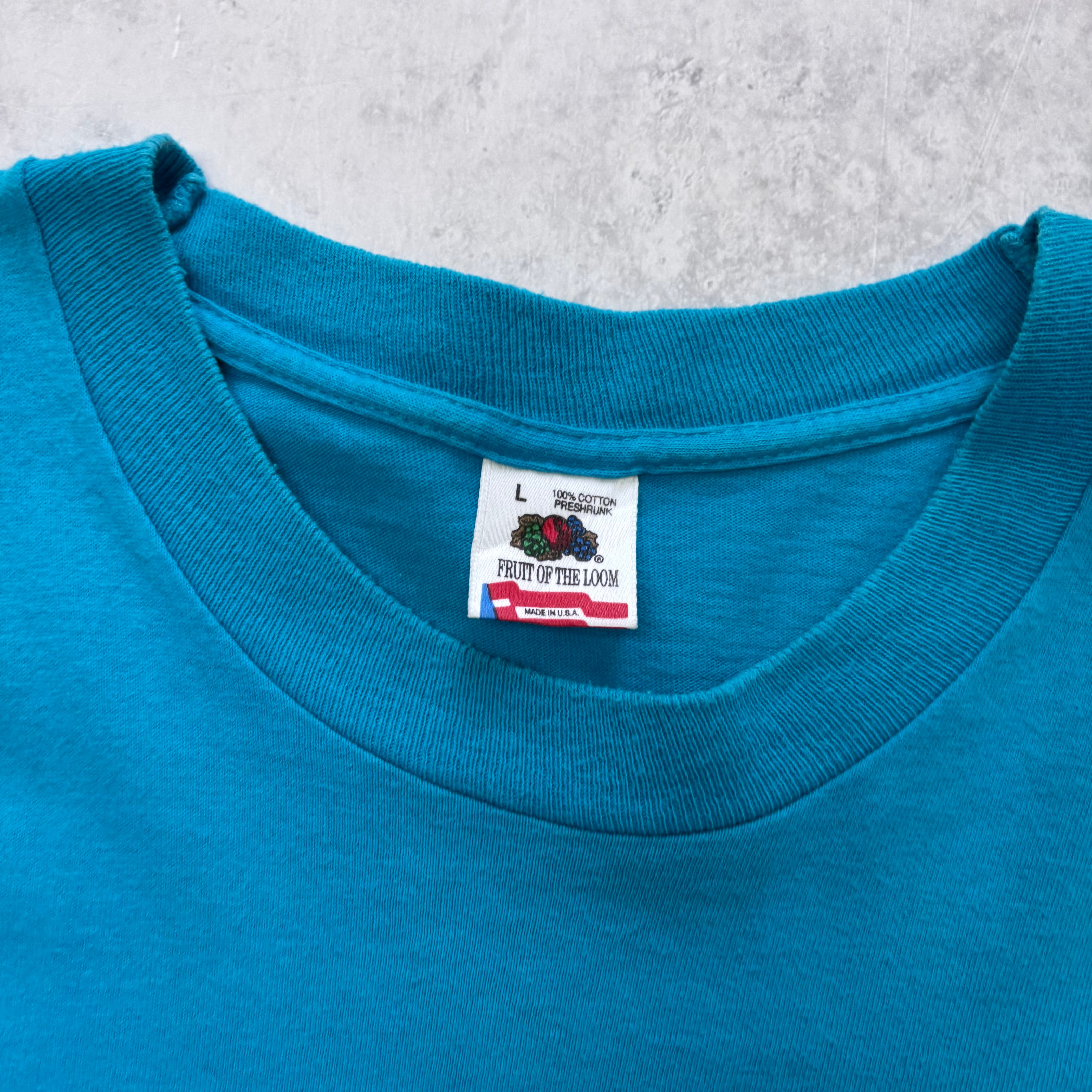 Vintage T Shirt Mens Medium Blue Single Stitch Graphic Print 90s Horses (E)