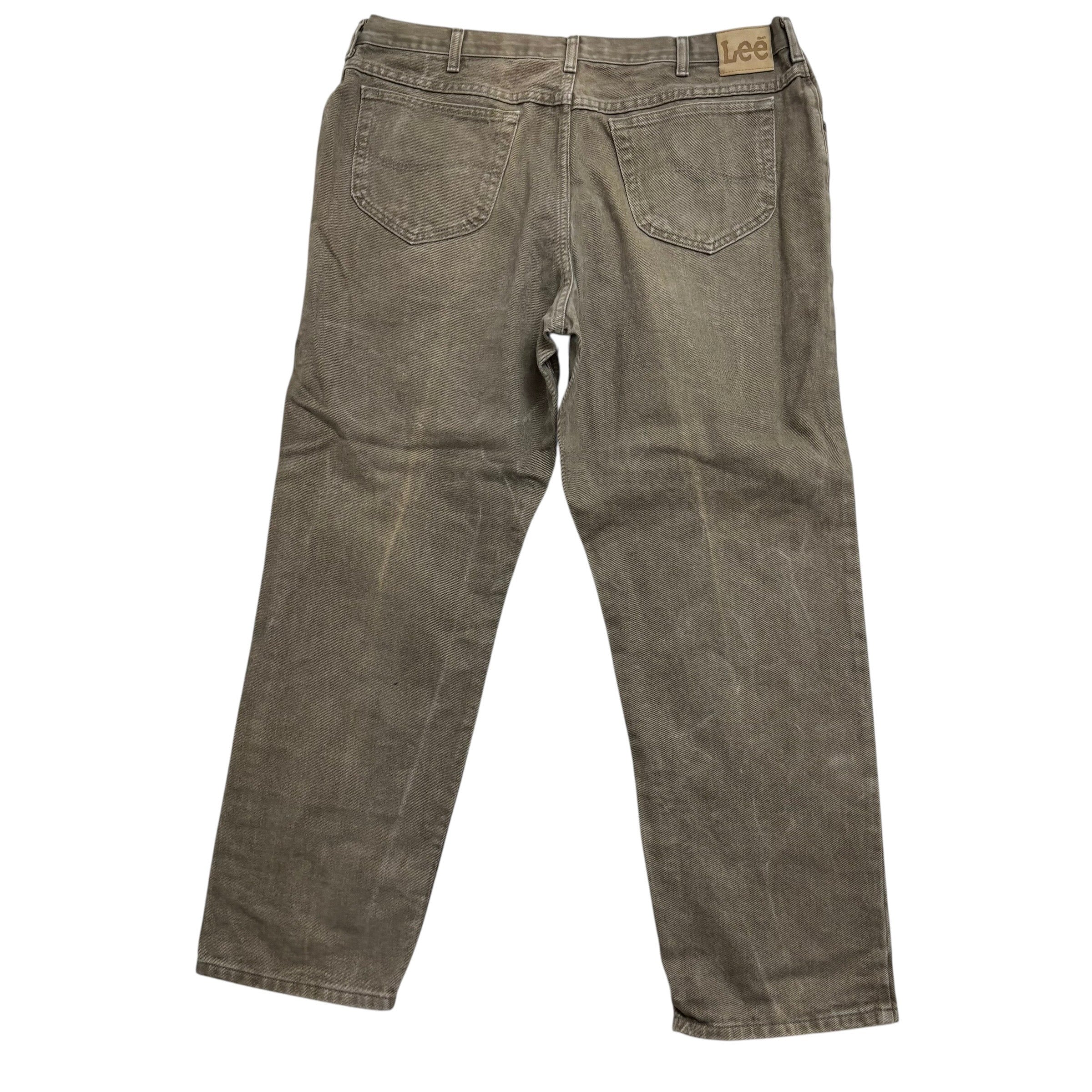 Lee Jeans W40 L30 Mens Green Regular Straight Fit Vintage Denim