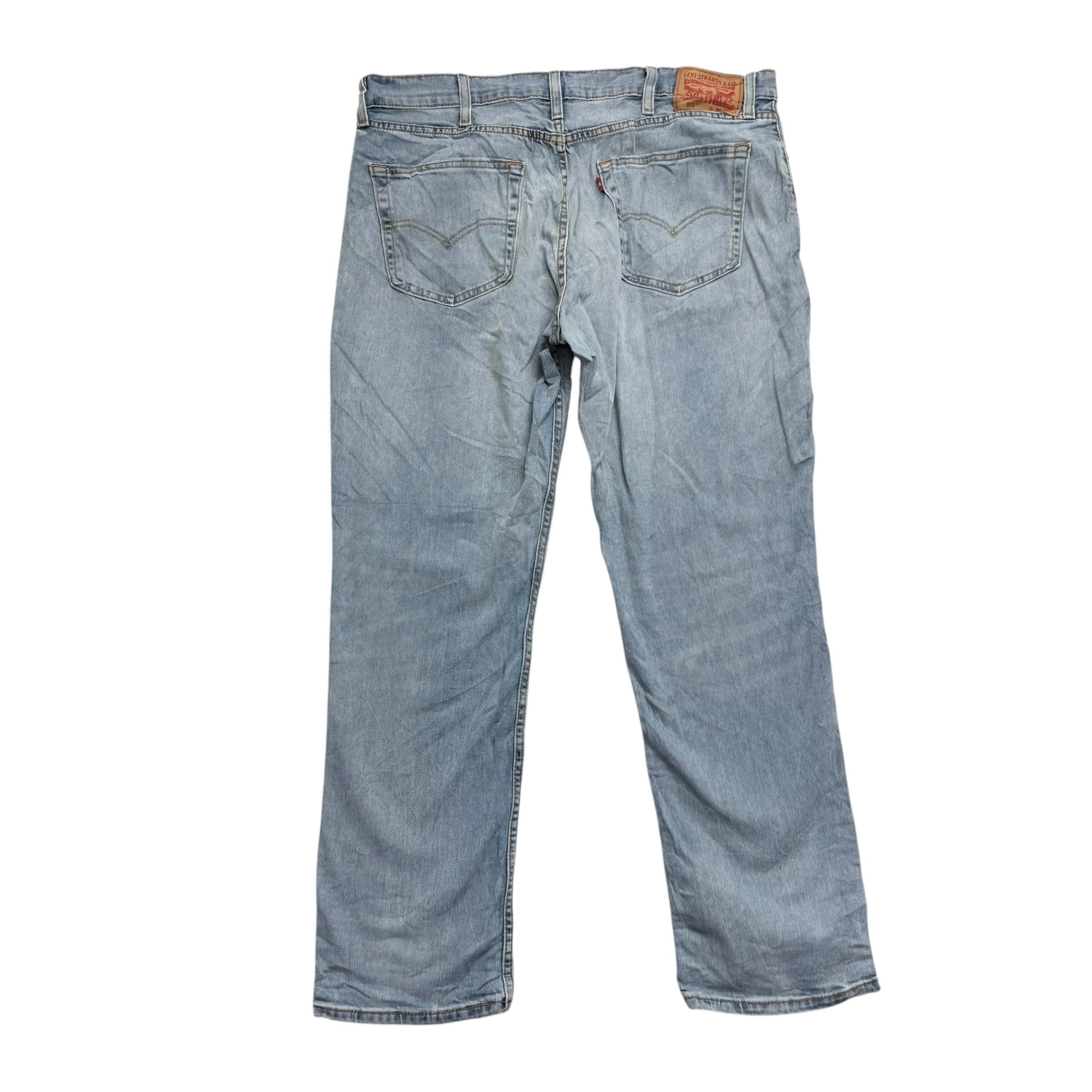 Levis 511 Jeans W38 L30 Mens Light Blue Slim Fit Stretch Denim (E)