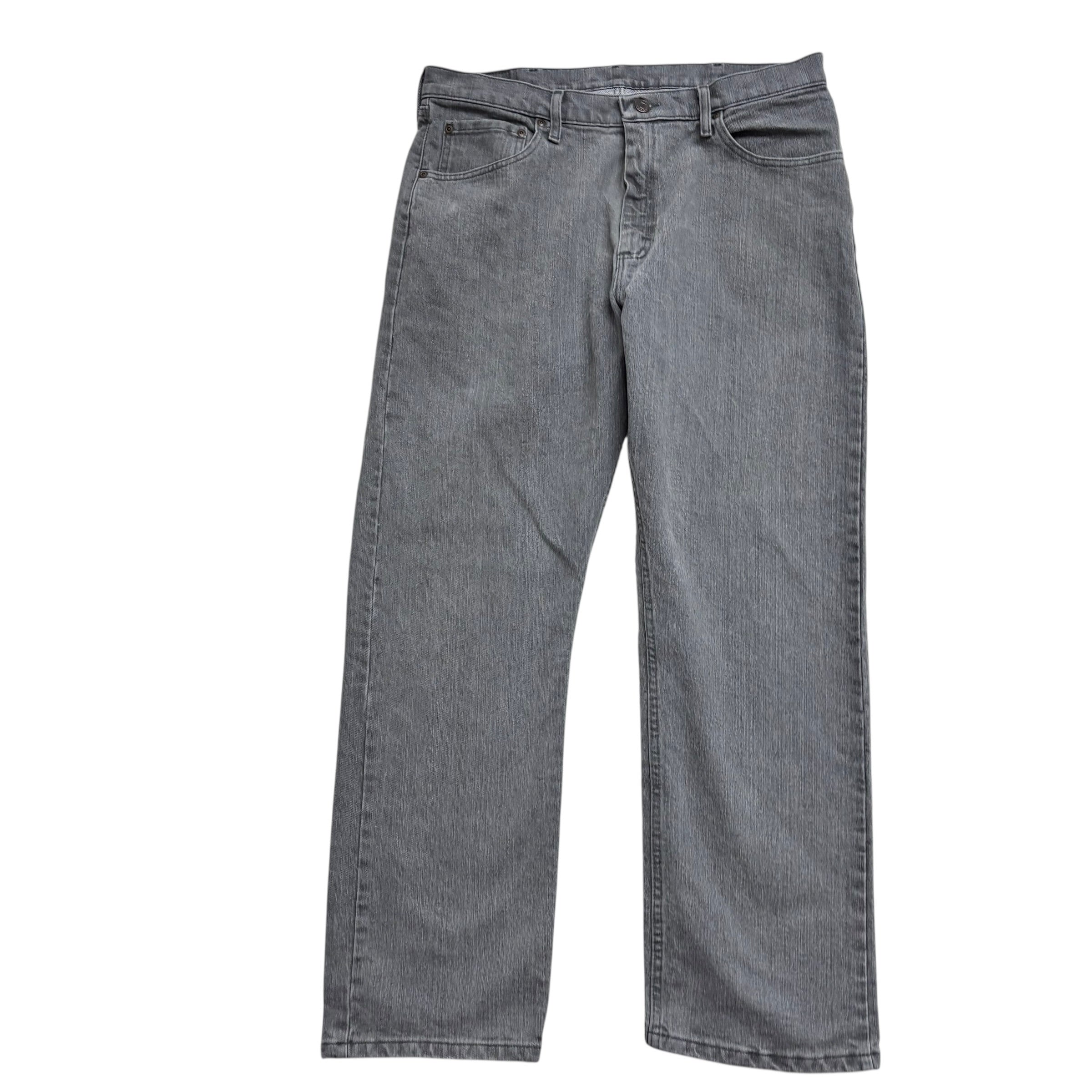 Wrangler Jeans W36 L30 Mens Grey Relaxed Straight Fit Stretch Denim (E)