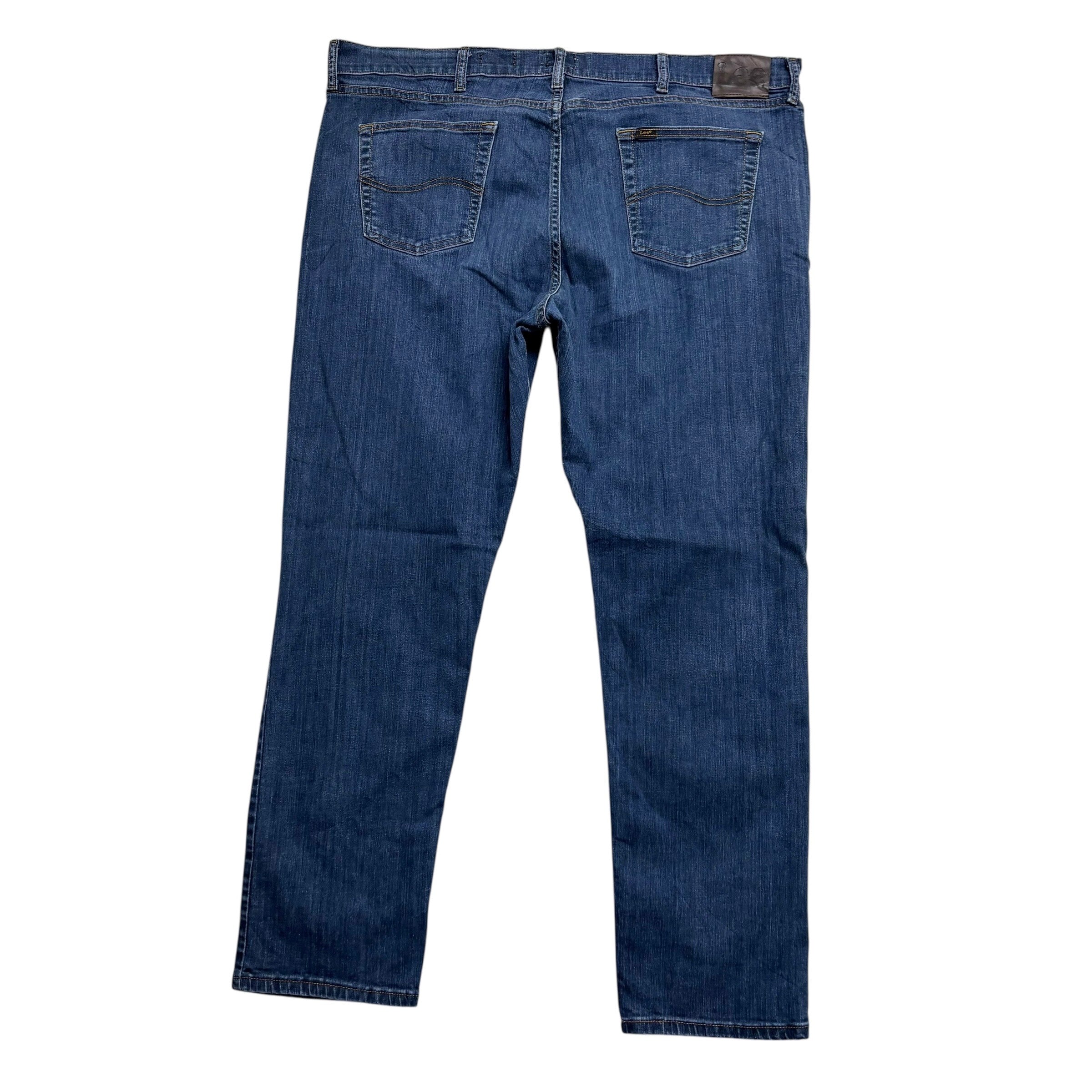 Lee Jeans W42 L32 Mens Mid Blue Regular Tapered Fit Stretch Denim (E)