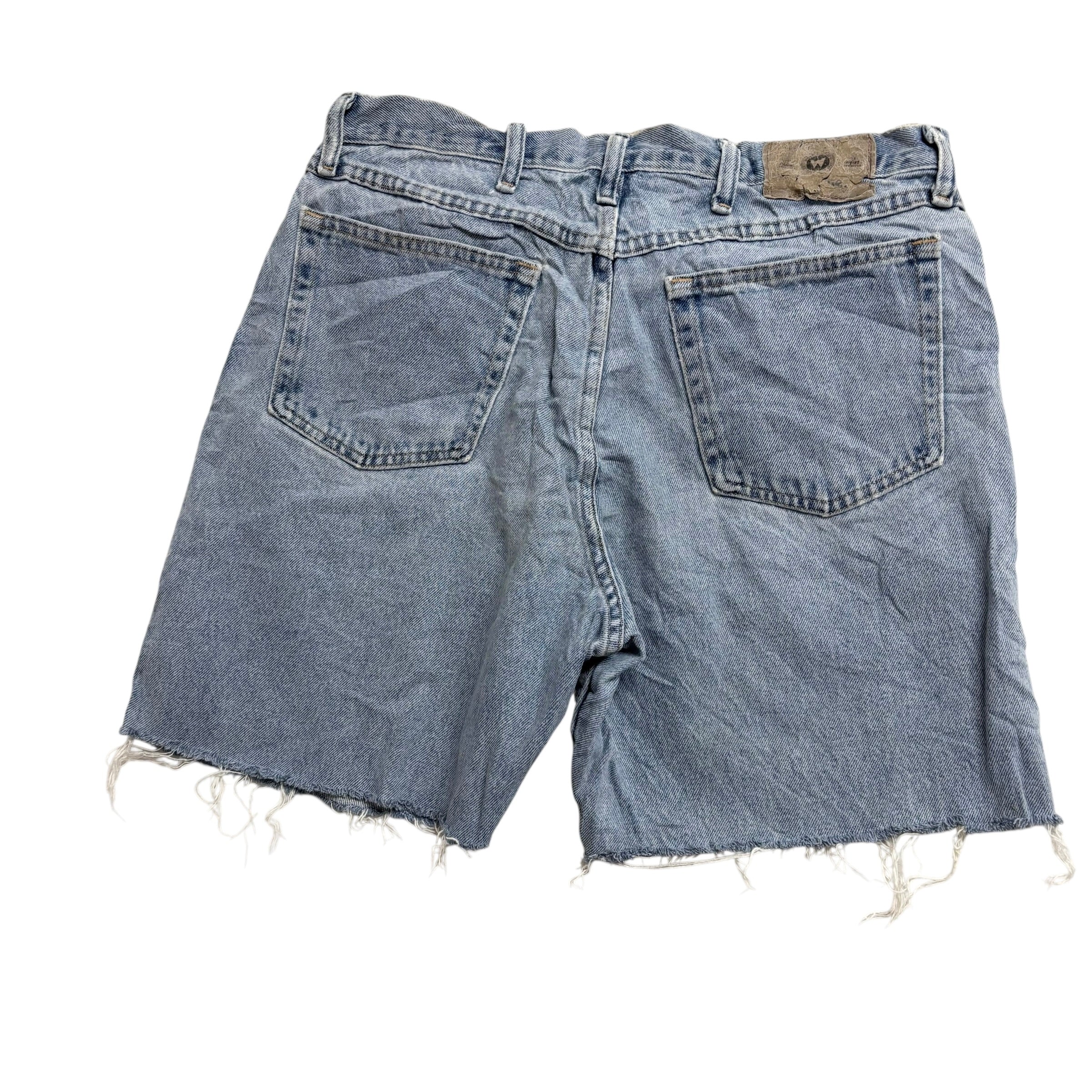 Wrangler Denim Shorts W33 Mens Light Blue 57in Regular Fit Cut Off Vintage