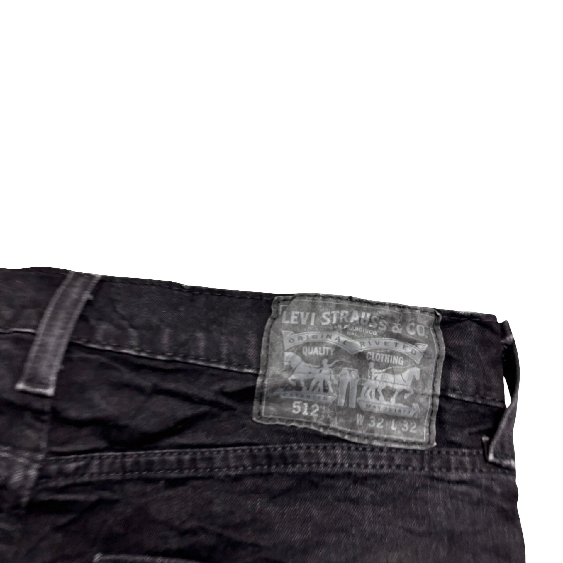 Levis 512 Jeans W31 L31 Mens Black Slim Tapered Fit Stretch Denim (E)