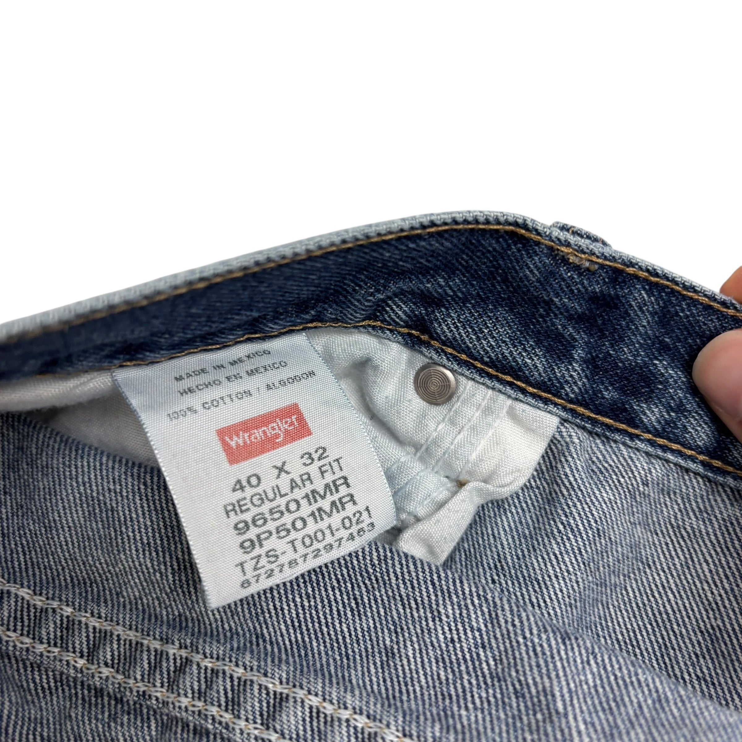 Wrangler Jeans W38 L32 Mens Mid Blue Regular Straight Fit Denim