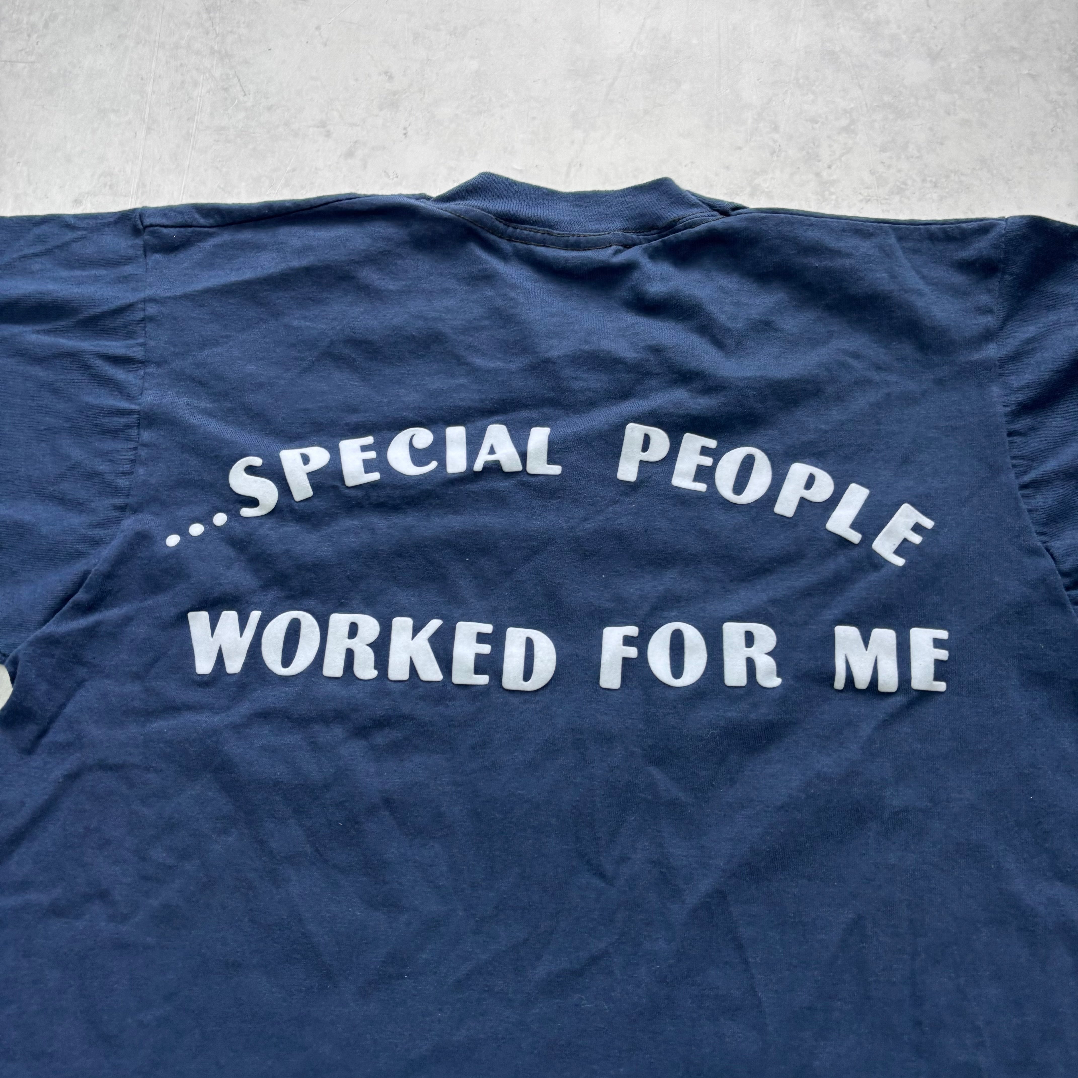 Vintage T Shirt Womens Large Navy Blue Single Stitch Graphic Print 90s USA (E)