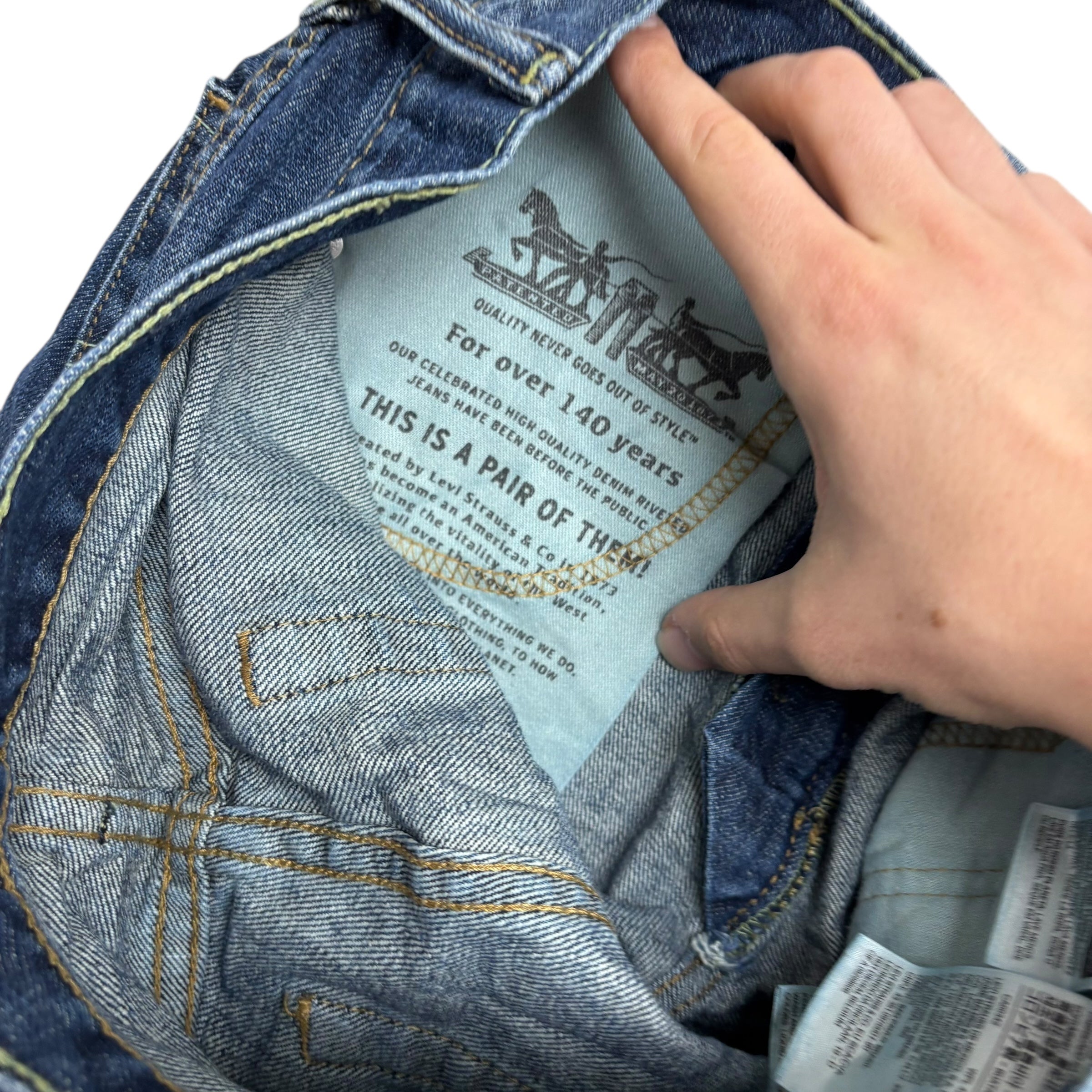 Levis 527 Jeans W29 L30 Mens Dark Blue Slim Bootcut Fit Denim