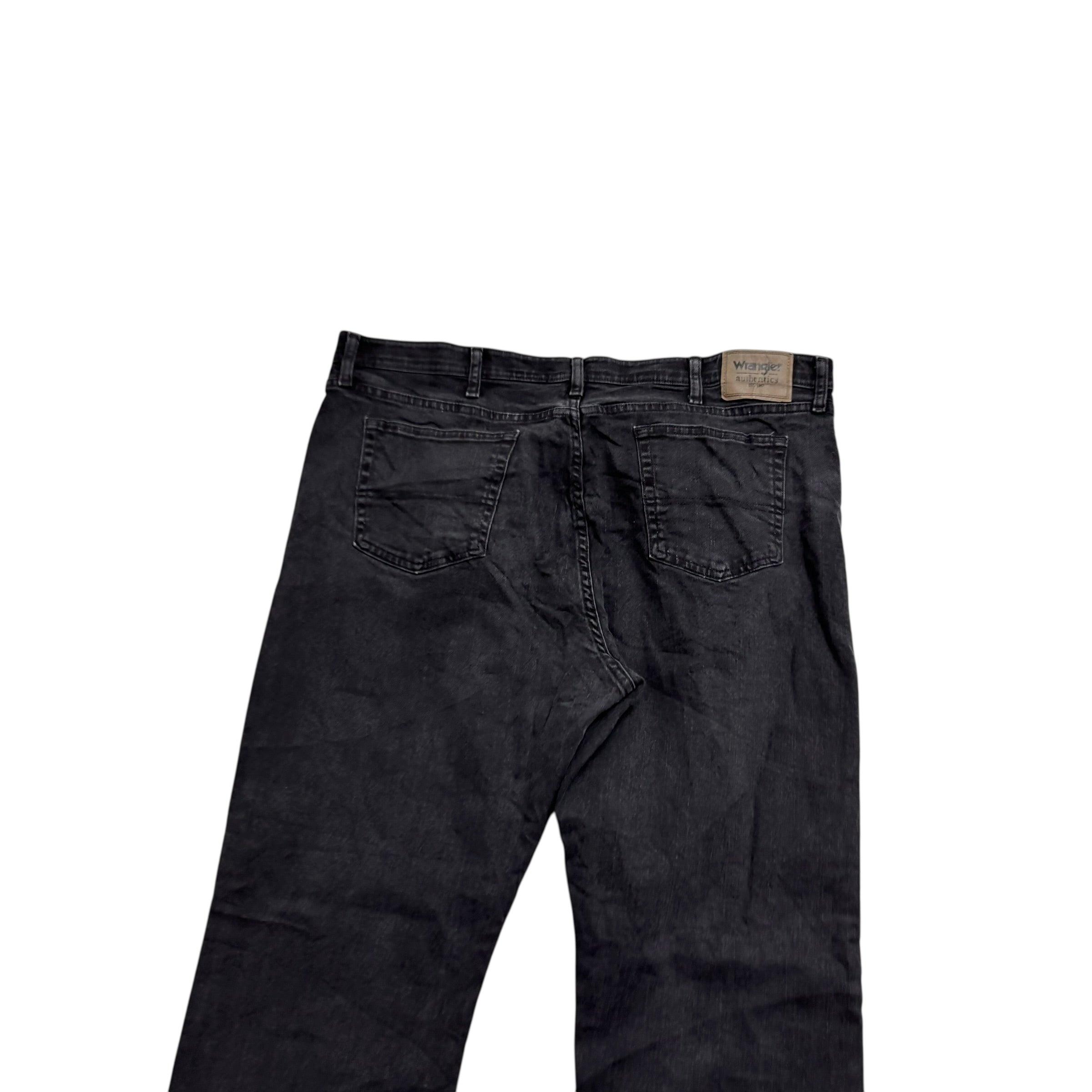 Wrangler Jeans W42 L30 Mens Black Regular Straight Fit Stretch Denim (E)