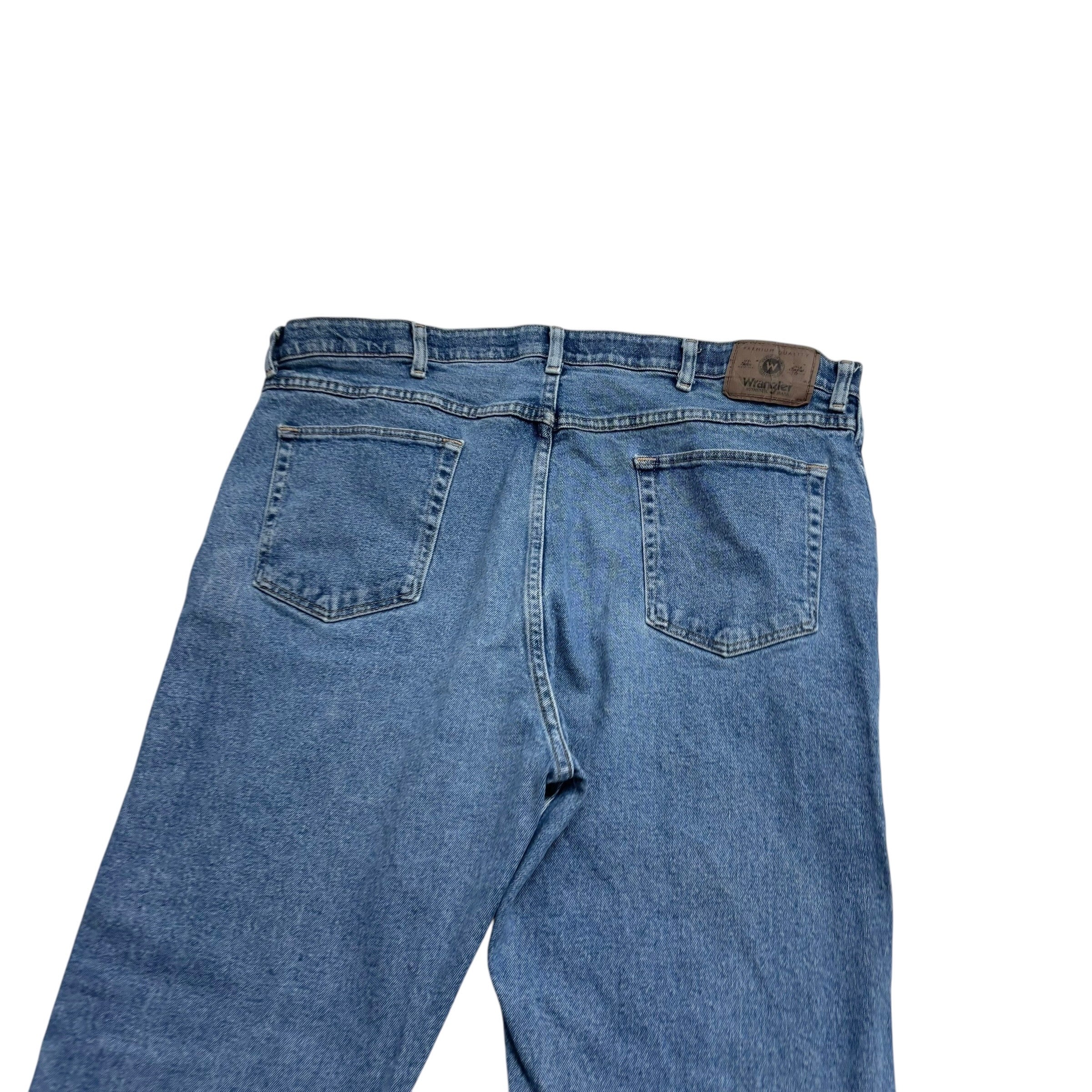Wrangler Jeans W40 L32 Mens Mid Blue Regular Straight Fit Stretch Denim (F)