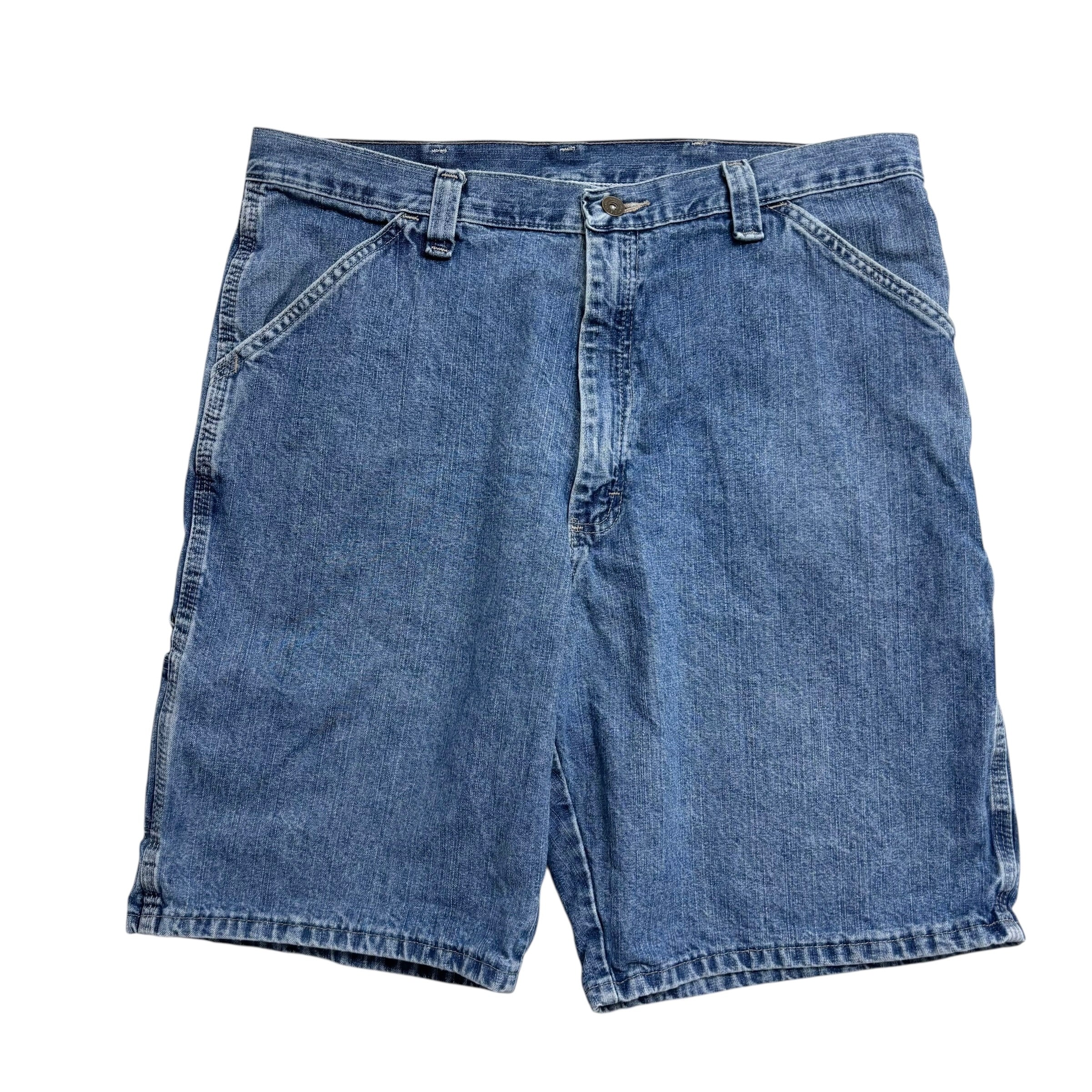Wrangler Baggy Jorts W36 Mens Mid Blue Denim Shorts Relaxed Carpenter (E)