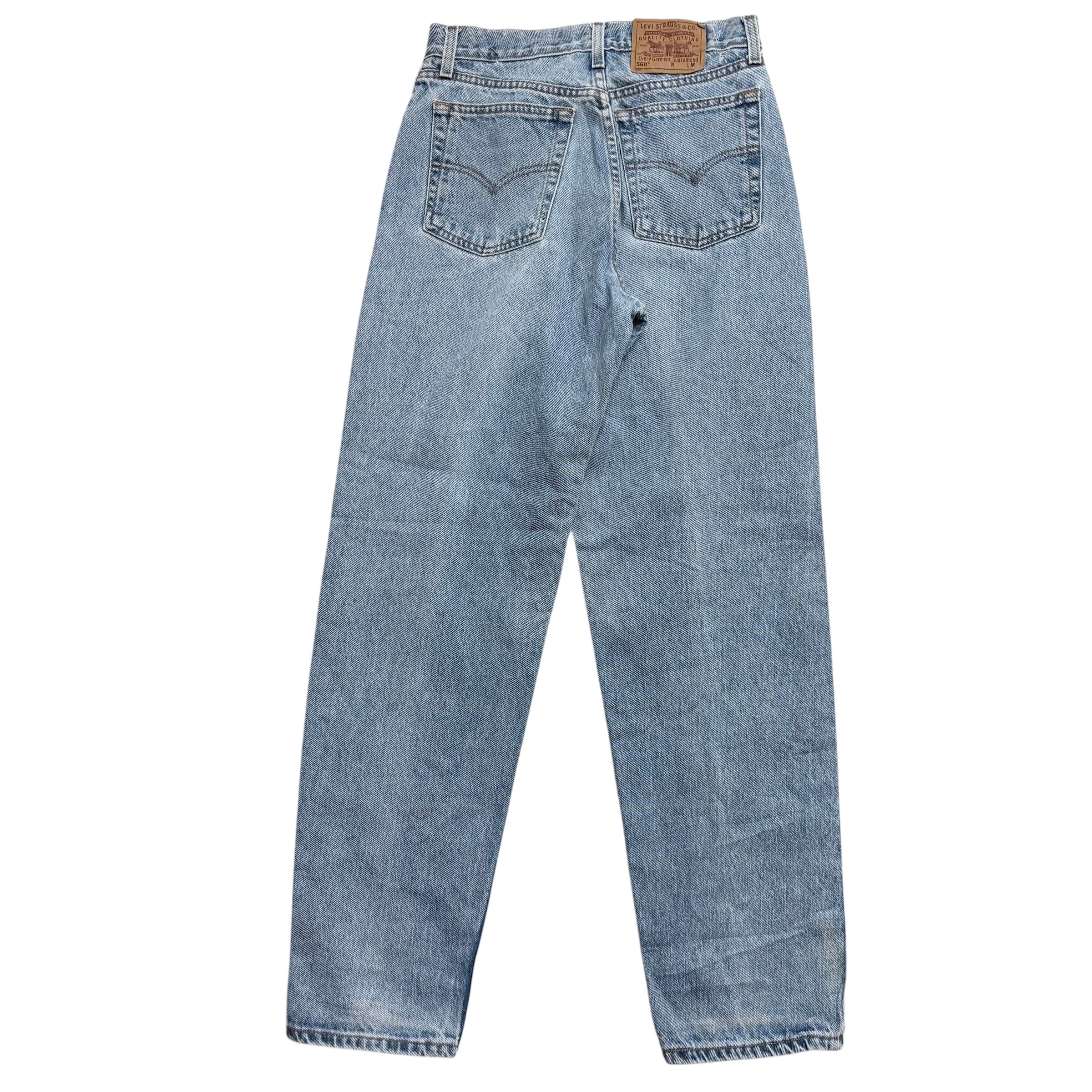 Levis 560 Jeans W28 L32 Womens Light Blue Relaxed Straight Vintage Denim