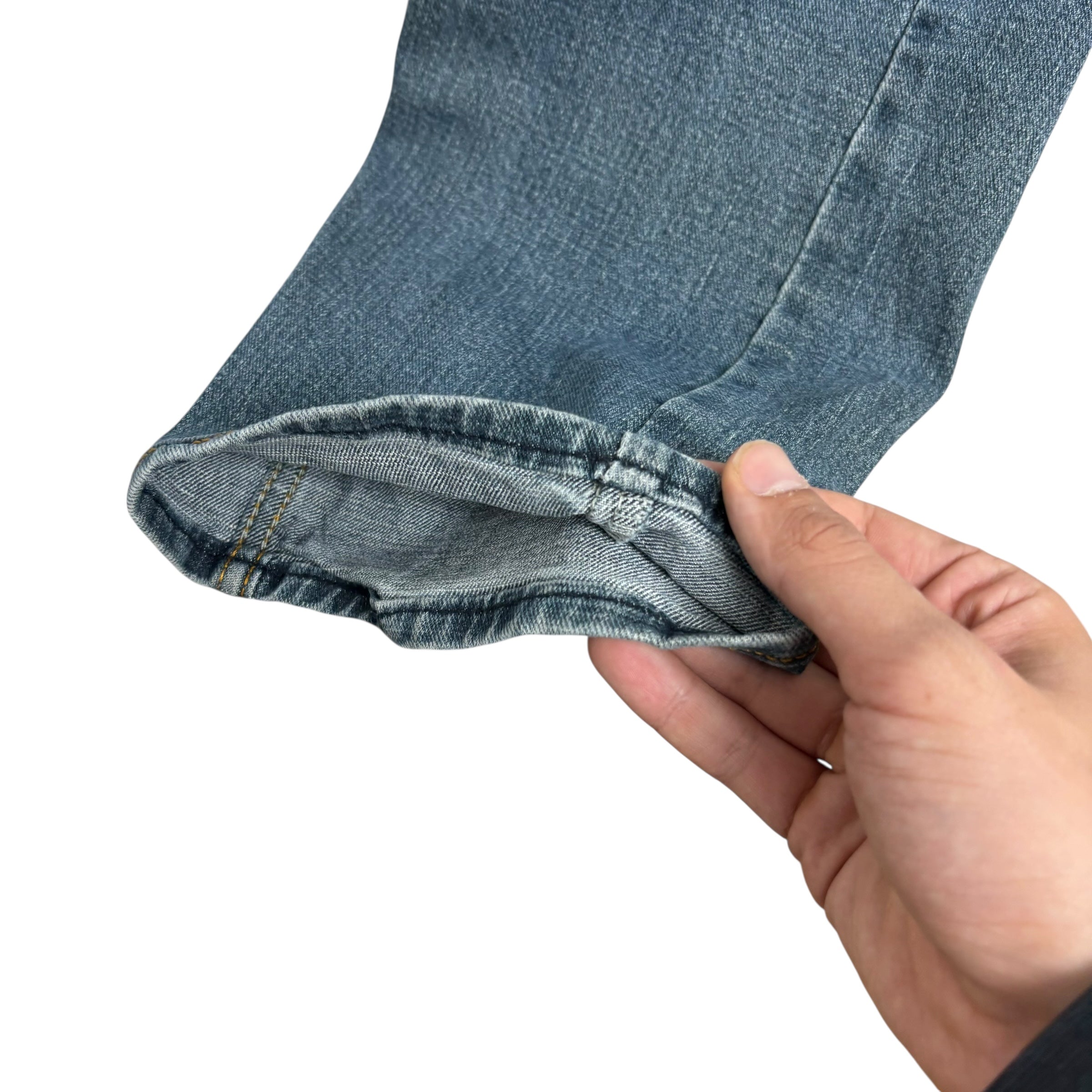 Levis Signature Jeans W32 L29 Mens Dark Blue Regular Straight Stretch Denim (E)