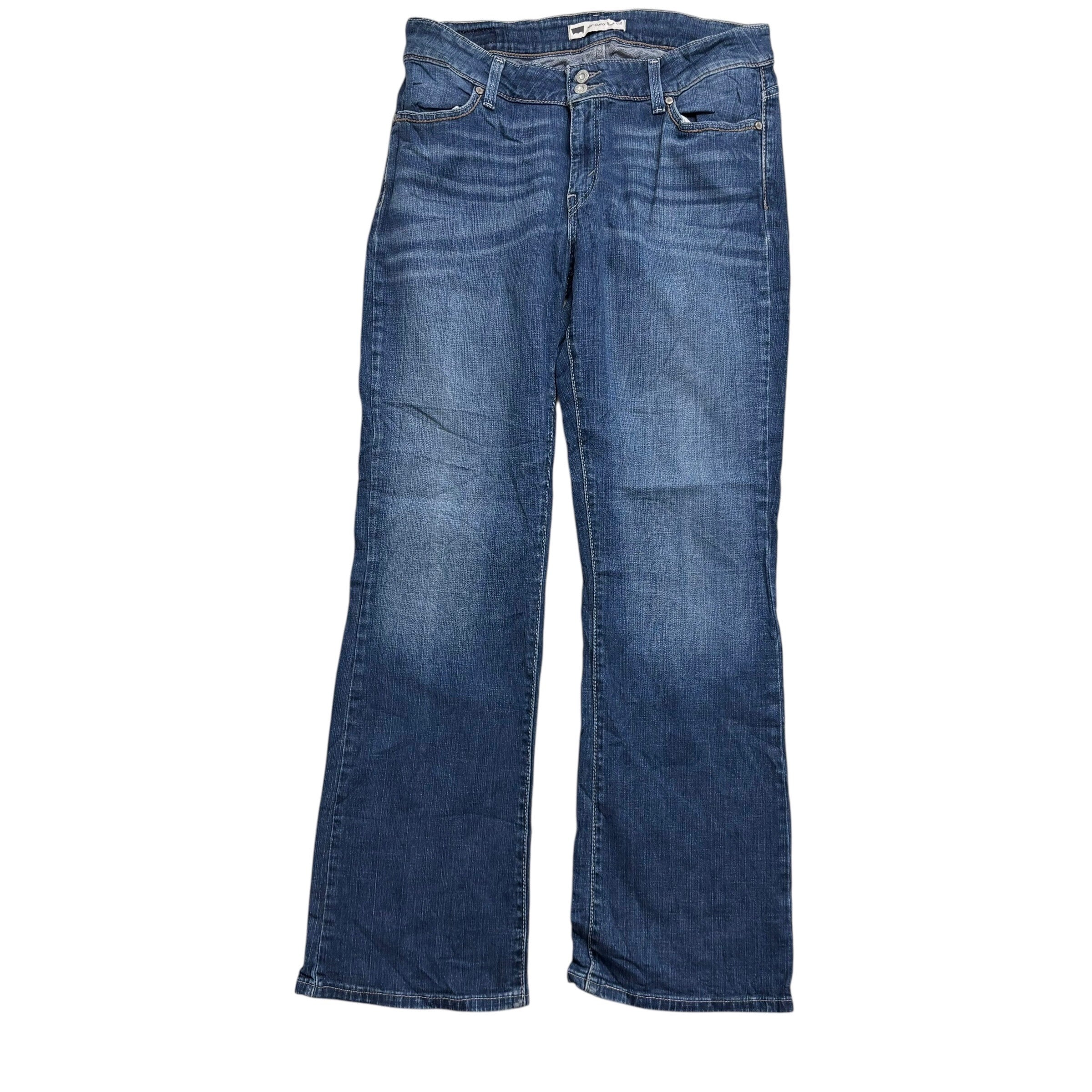 Levis 529 Jeans W32 L32 Womens Curvy Bootcut Mid Blue Stretch Denim (E)