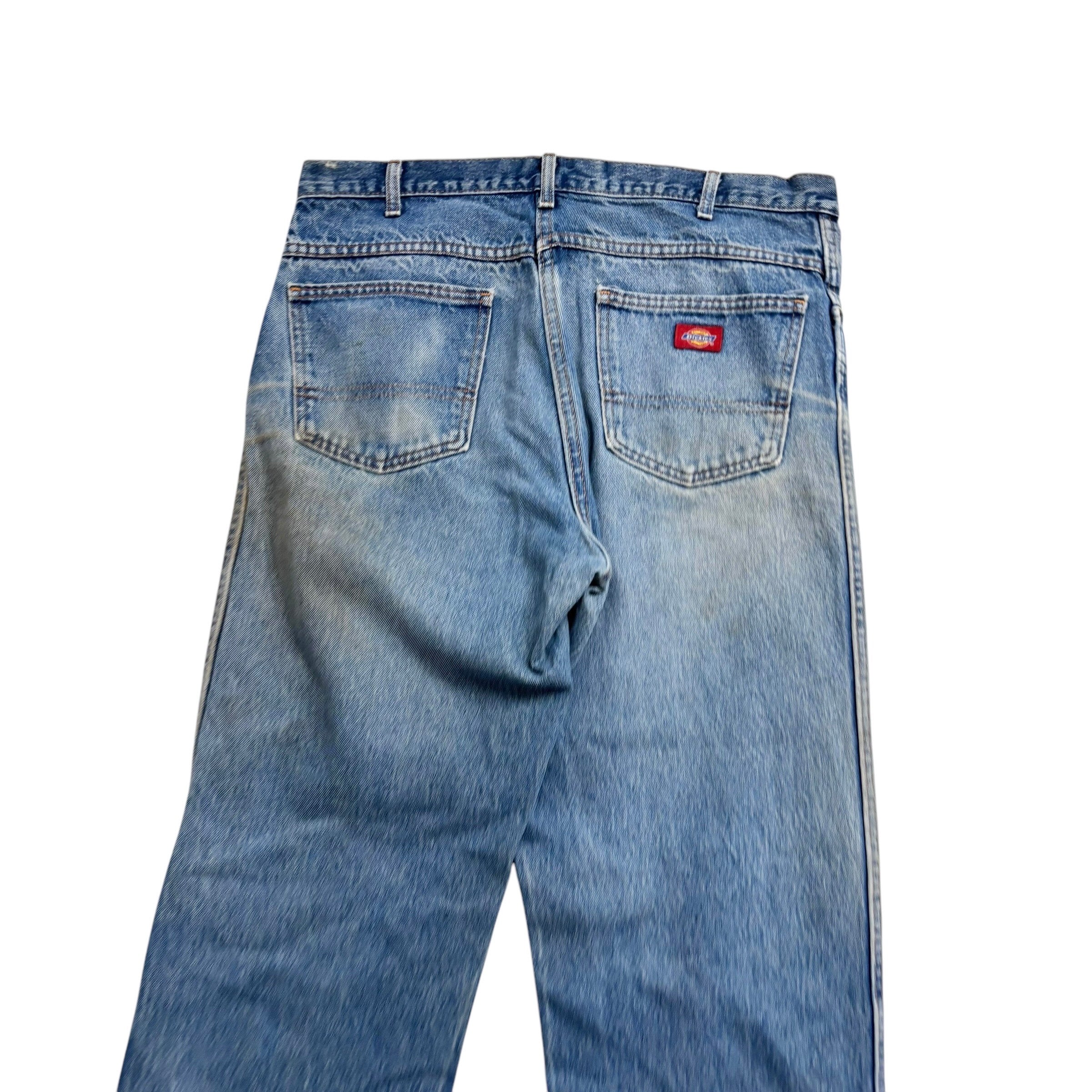Dickies Jeans W36 L34 Mens Light Blue Regular Straight Fit Denim (F)