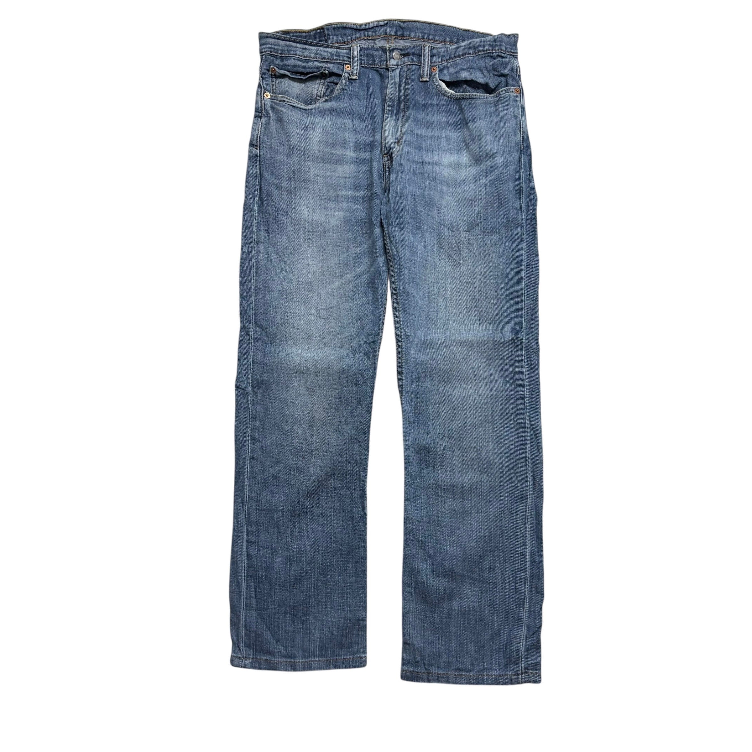 Levis 514 Jeans W34 L30 Mens Mid Blue Regular Straight Fit Stretch Denim