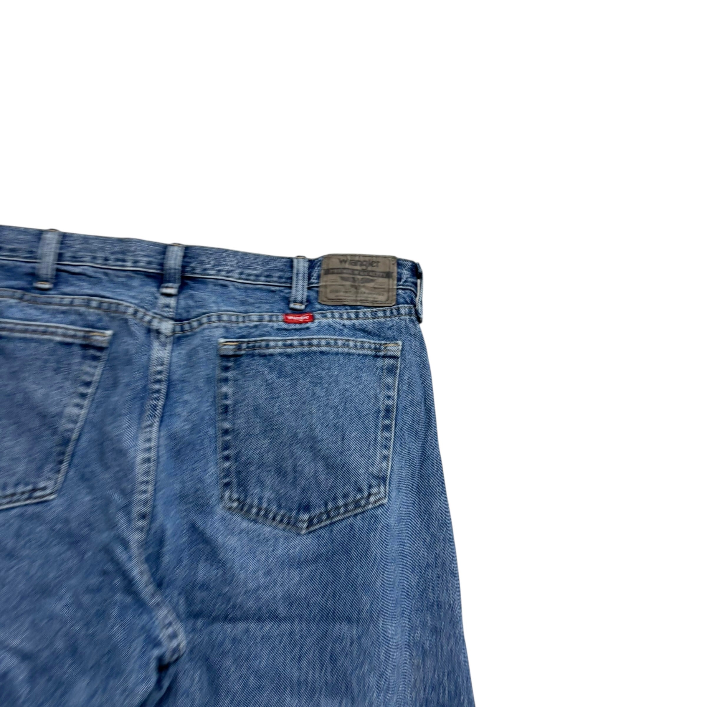 Wrangler Jeans W37 L32 Mens Mid Blue Baggy Relaxed Straight Fit Denim (E)