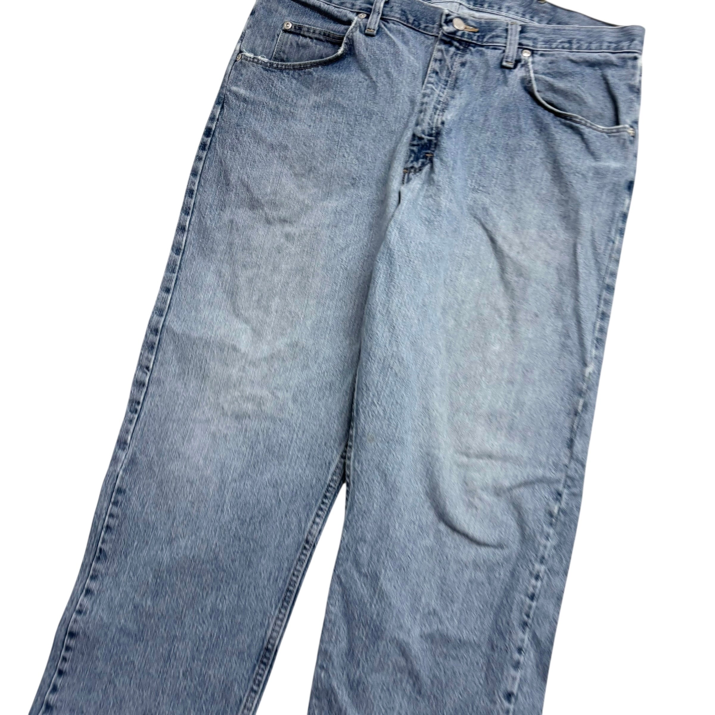 Wrangler Jeans W36 L32 Mens Light Blue Relaxed Straight Fit Baggy Denim (F)
