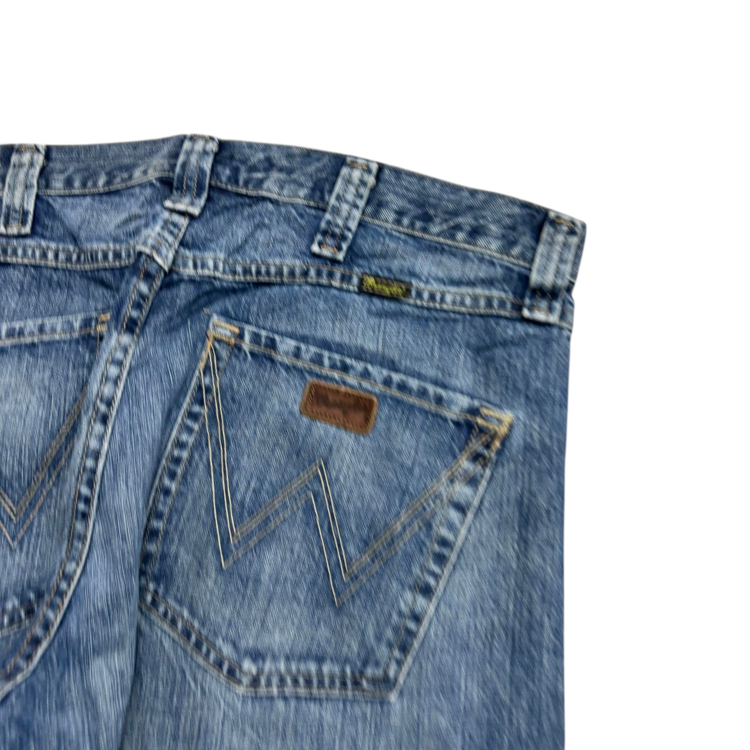 Wrangler Jeans W34 L35 Mens Mid Blue Baggy Relaxed Straight Fit Denim