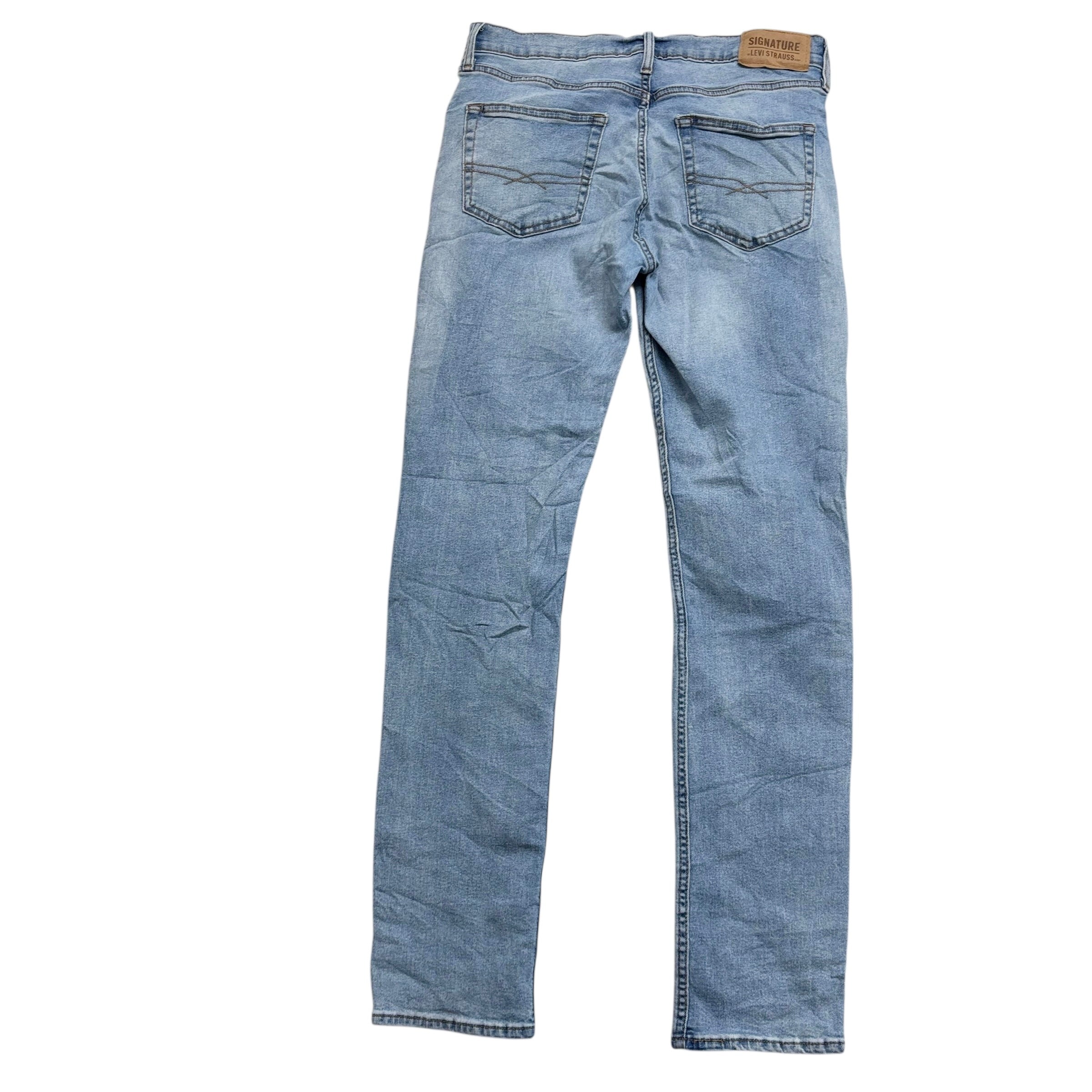 Levis Signature Jeans W32 L34 Mens Light Blue Slim Fit Stretch Denim (E)