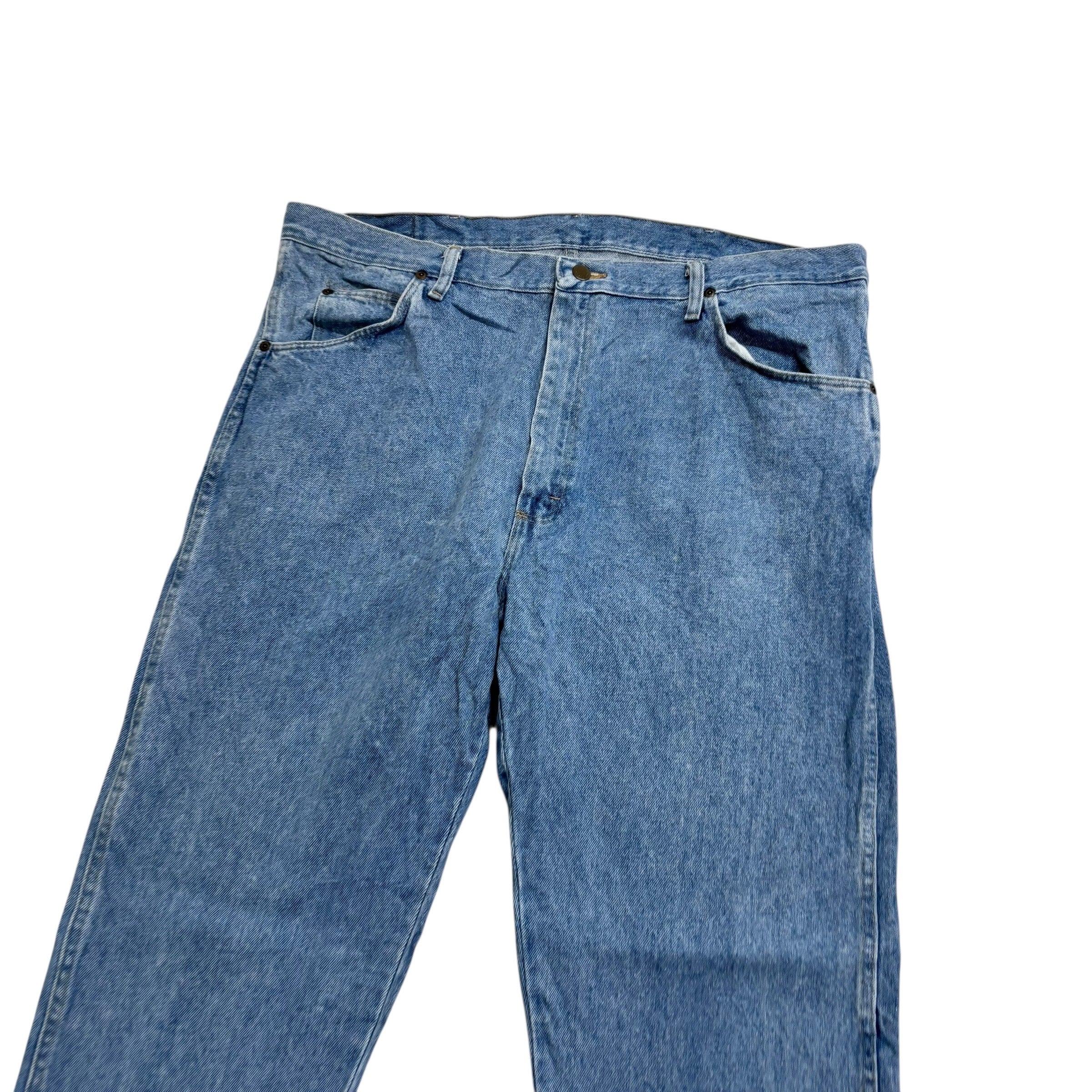 Wrangler Jeans W40 L32 Mens Light Blue Regular Straight Fit Vintage Denim (E)