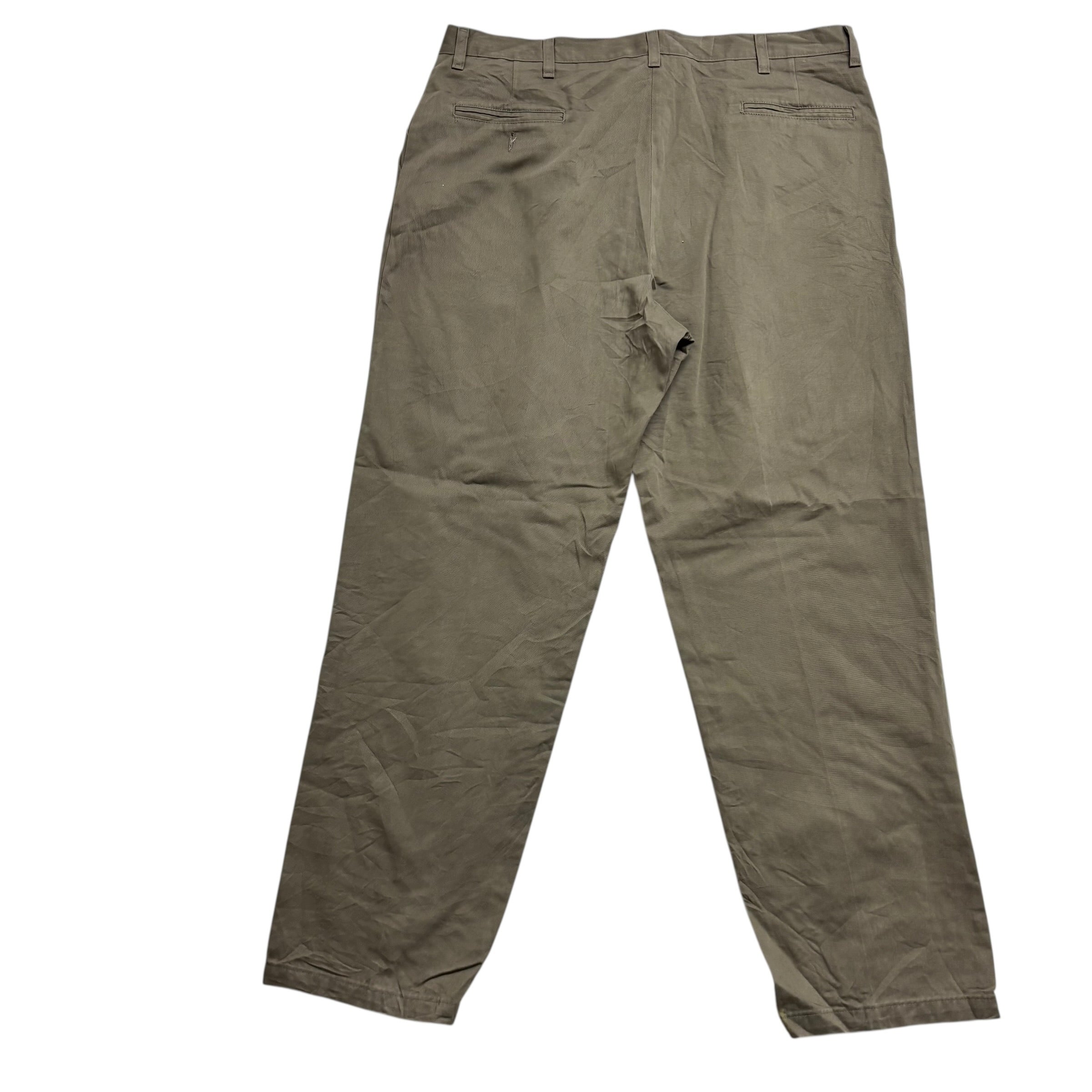 Wrangler Pleated Trousers W40 L32 Mens Green Relaxed Straight Vintage Pants (E)