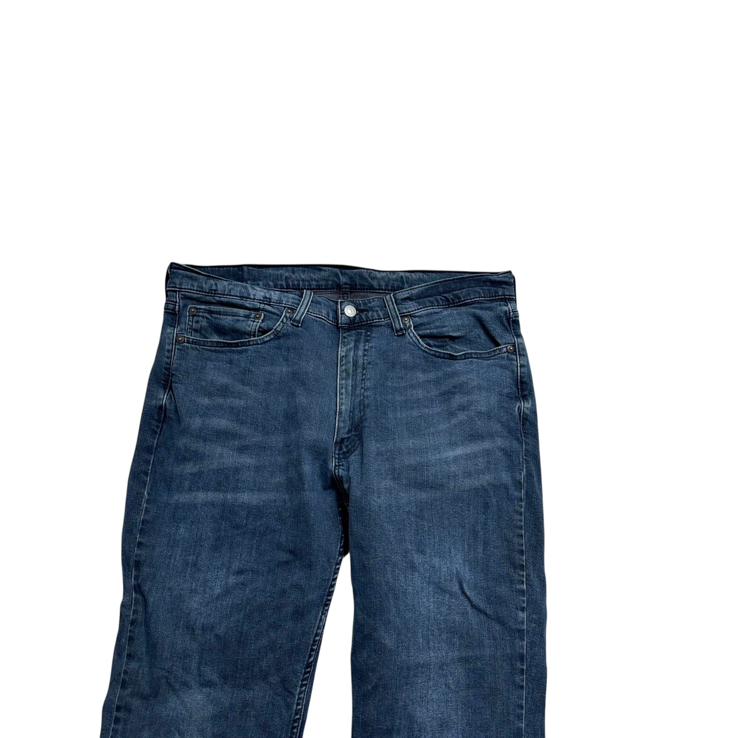 Levis 514 Jeans W36 L30 Mens Navy Blue Regular Straight Fit Stretch Denim (E)