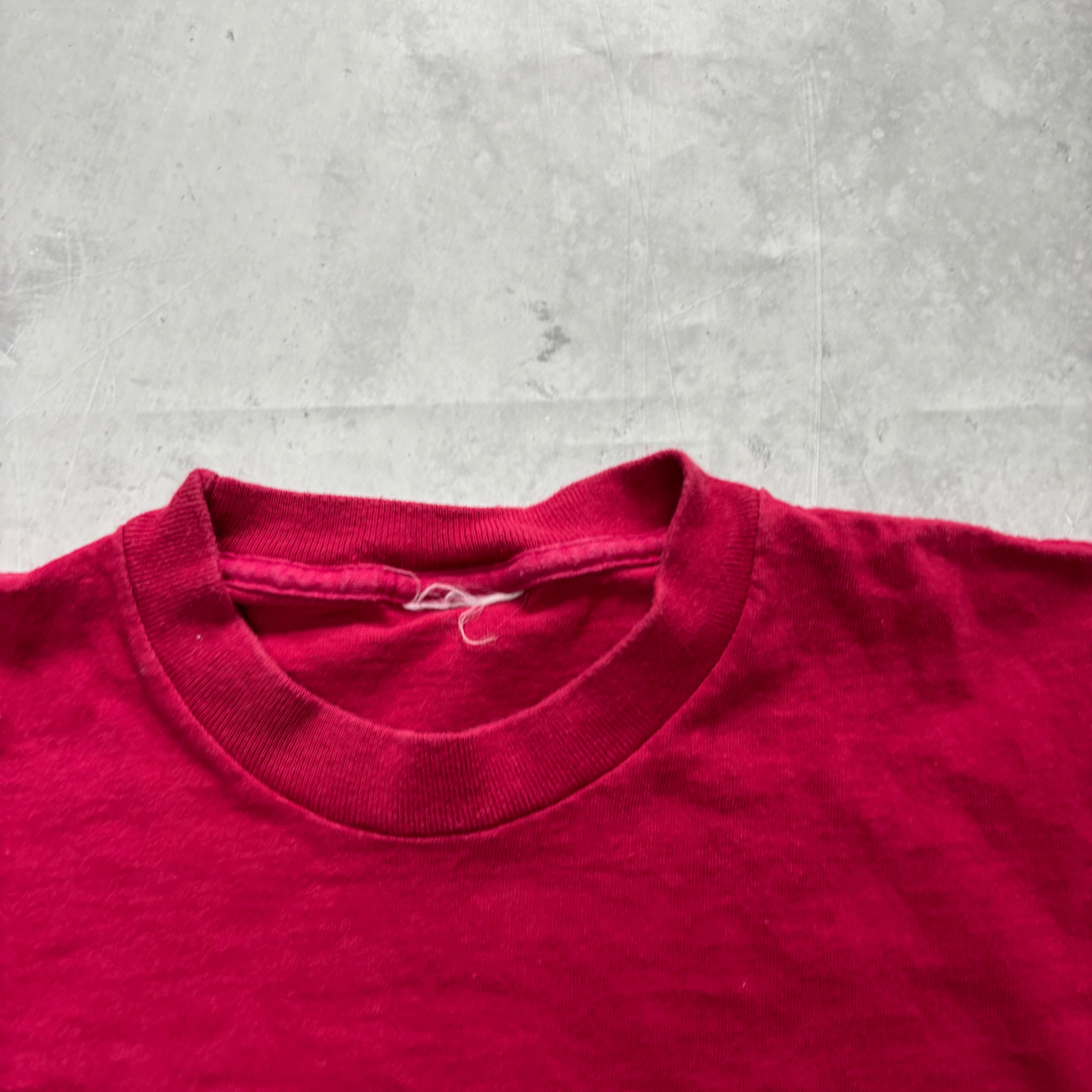 Vintage T Shirt Mens Large Burgundy Single Stitch Graphic Print 90s (E)