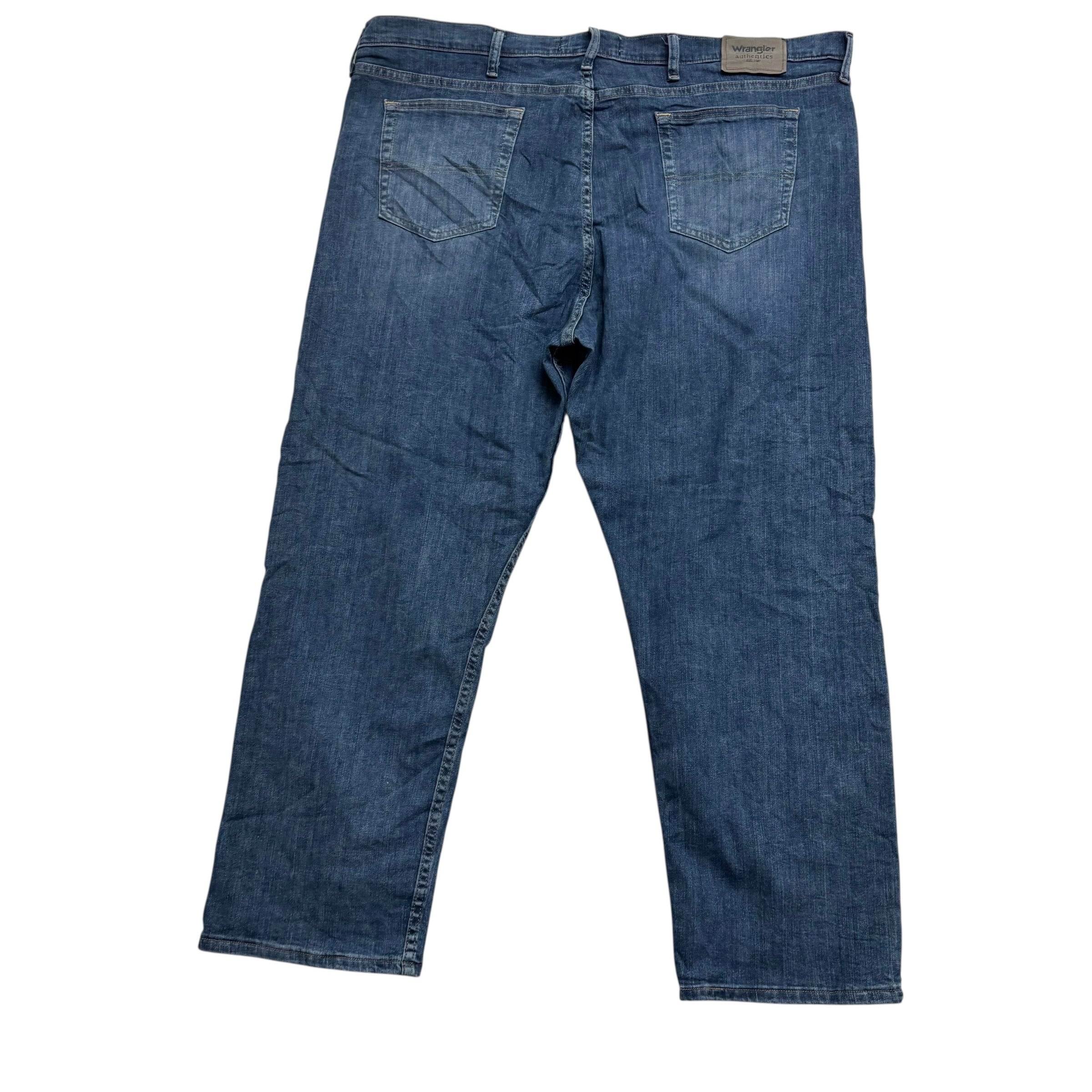 Wrangler Jeans W44 L29 Mens Dark Blue Relaxed Straight Fit Stretch Denim