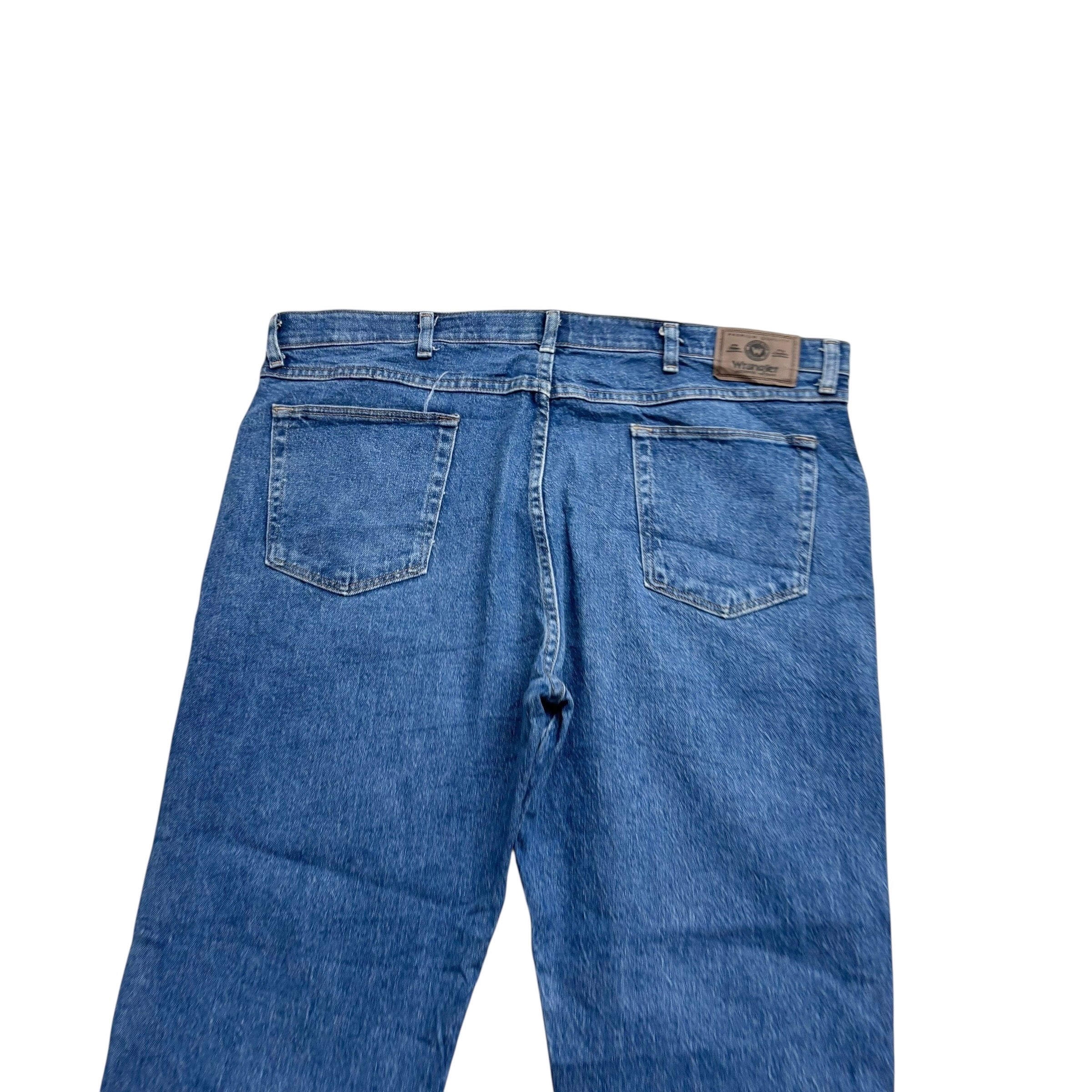 Wrangler Jeans W40 L29 Mens Mid Blue Regular Straight Fit Stretch Denim