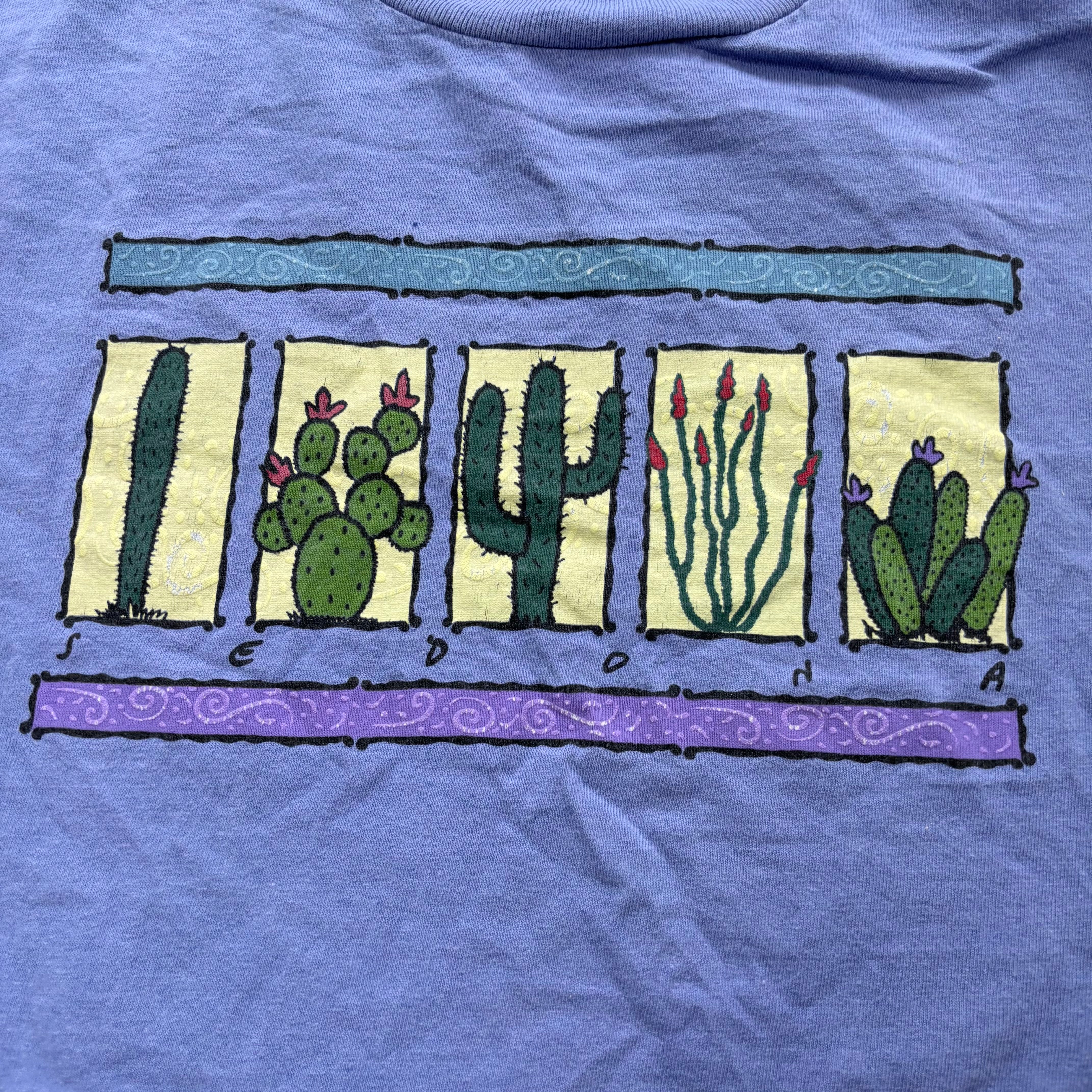 Vintage T Shirt Mens Medium Lilac Single Stitch Graphic Print 90s Tourist (E)