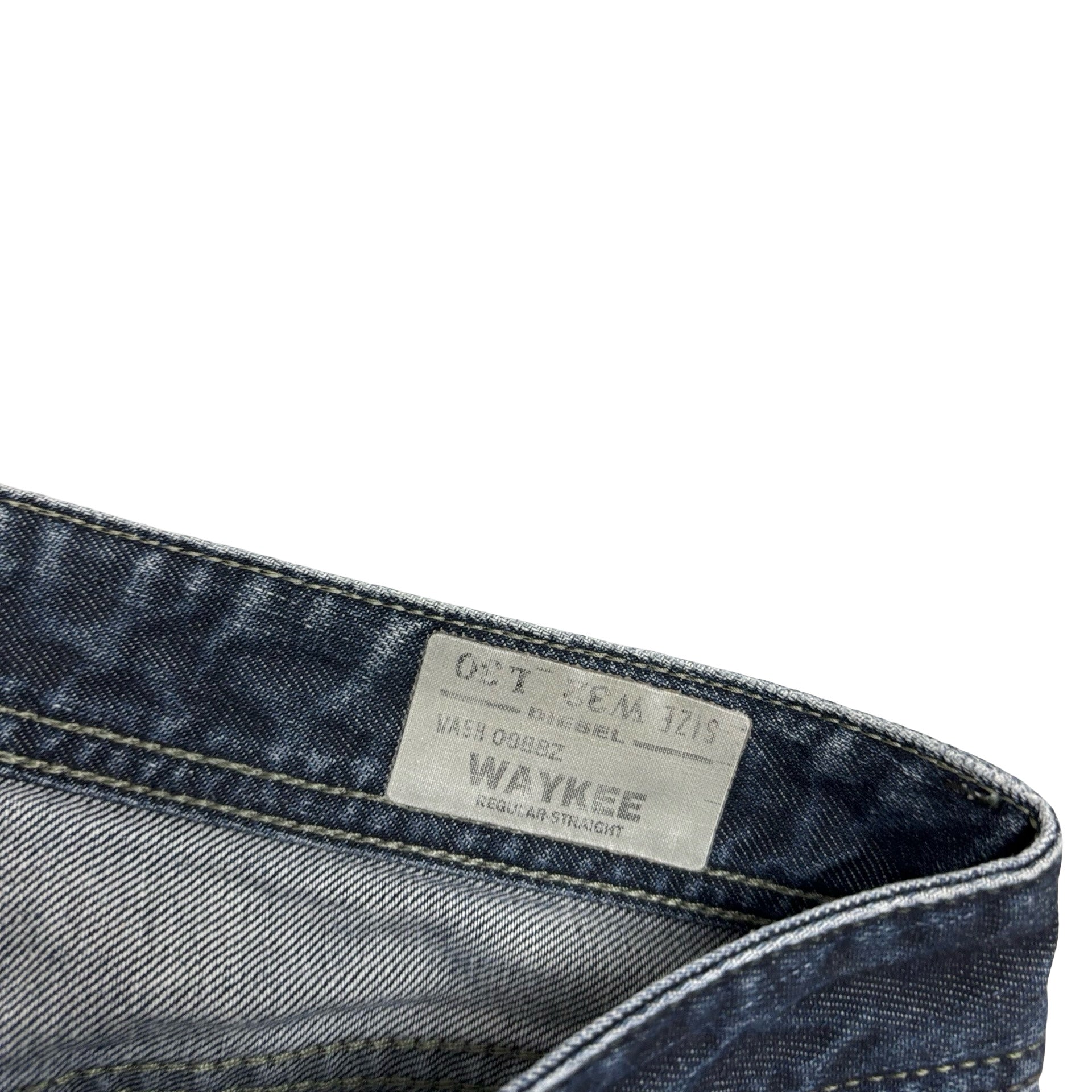 Diesel Waykee Jeans W32 L29 Mens Dark Blue Regular Straight Fit Denim