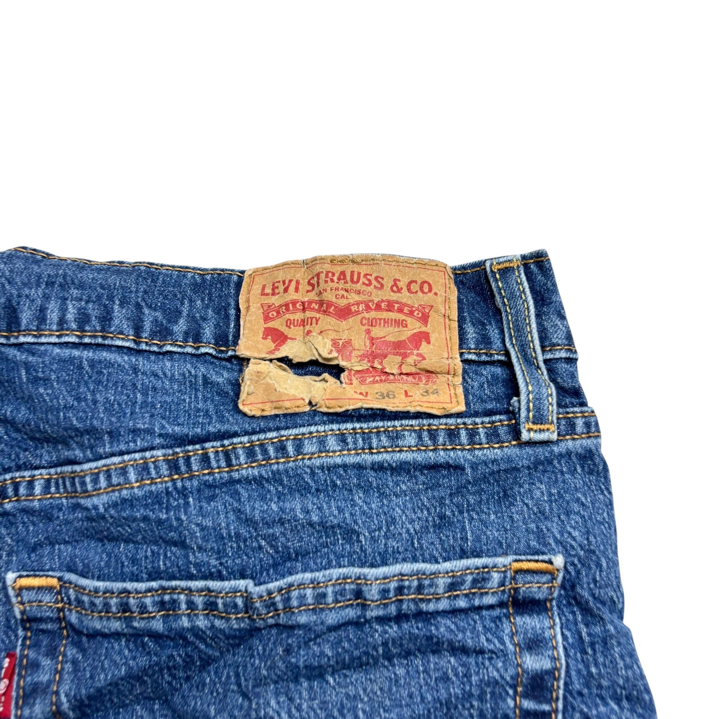 Levis 541 Jeans W36 L34 Mens Mid Blue Athletic Tapered Fit Stretch Denim