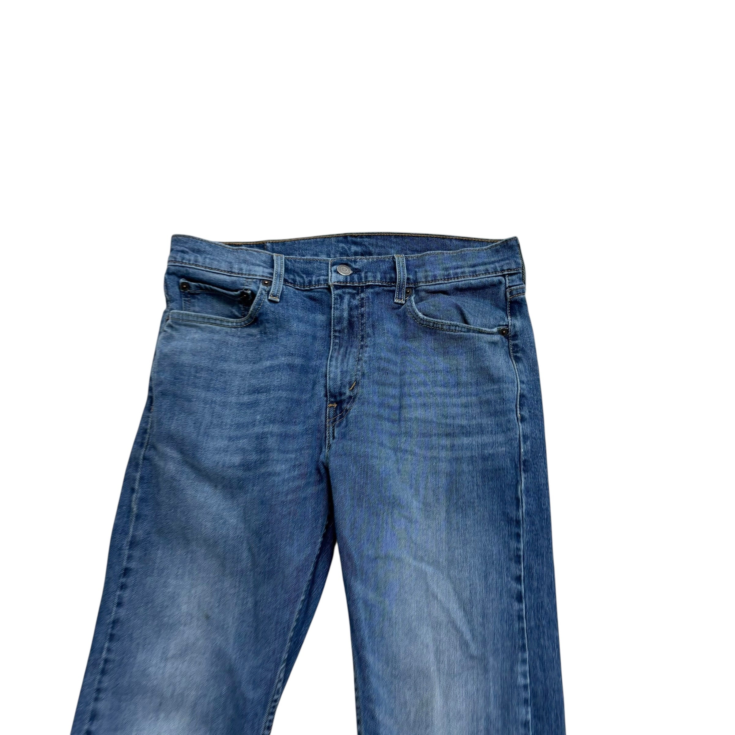 Levis 513 Jeans W32 L30 Mens Mid Blue Slim Straight Fit Stretch Denim (F)