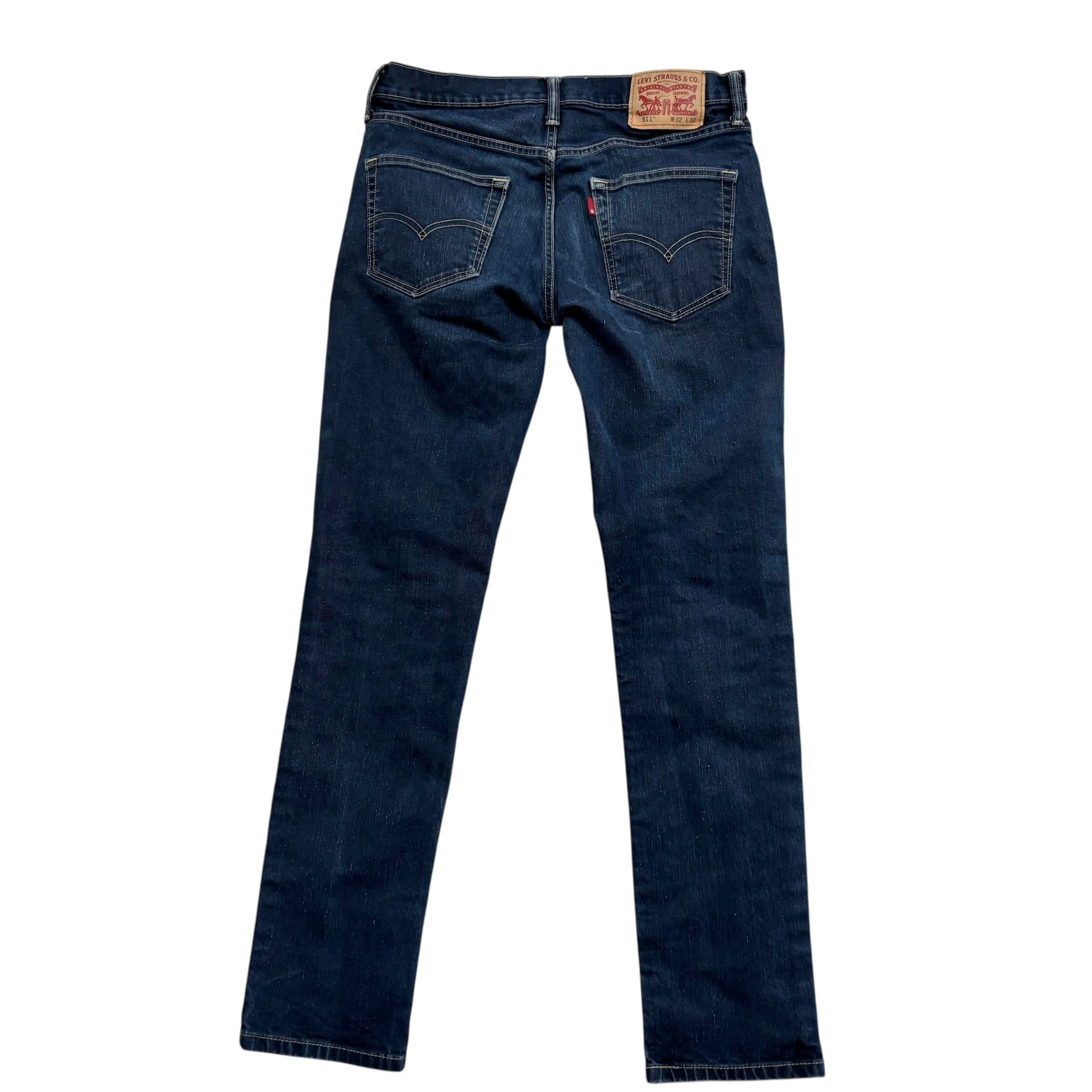 Levis 511 Jeans W32 L32 Mens Dark Blue Slim Fit Stretch Denim