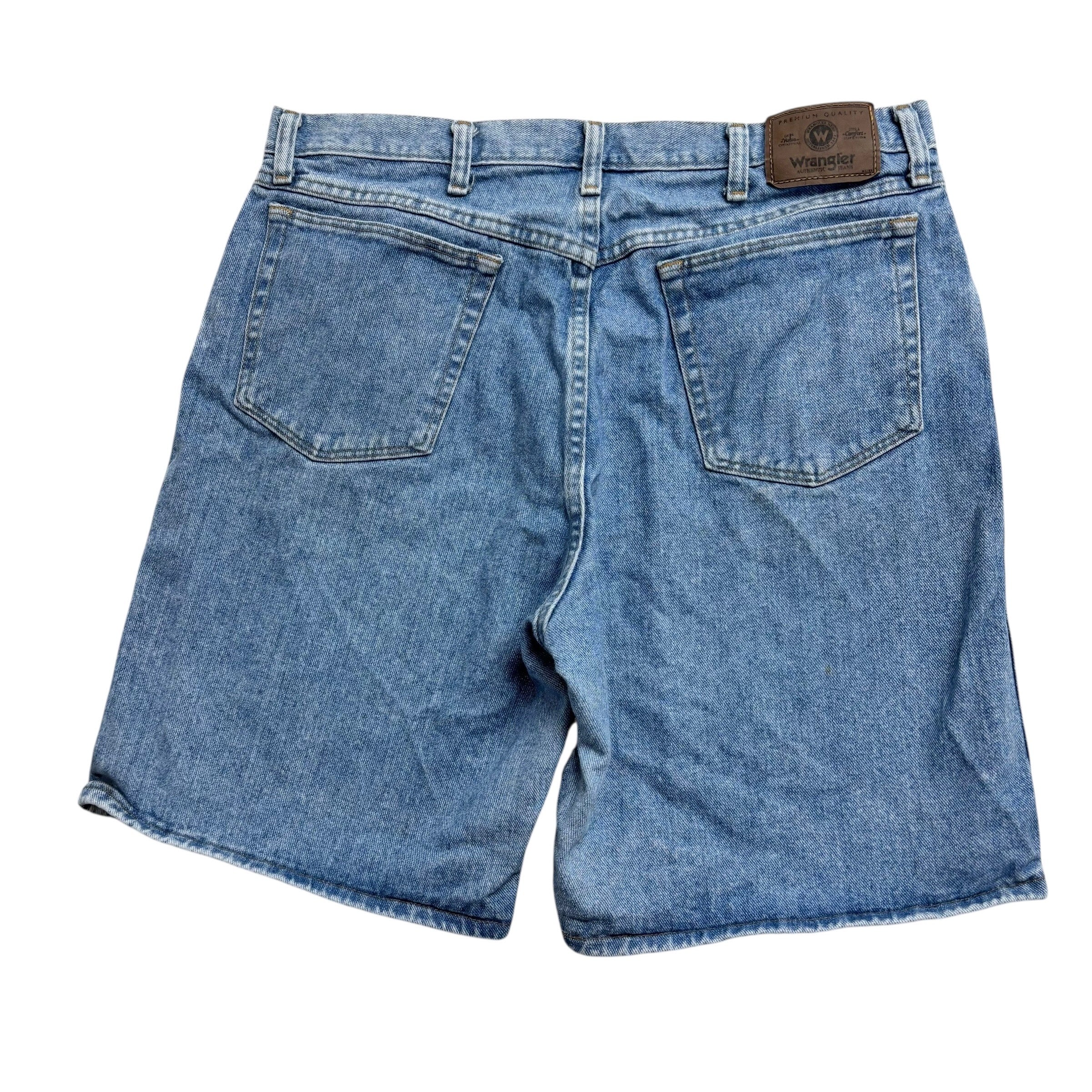 Vintage Wrangler Baggy Jorts W36 Mens Denim Shorts Light Blue Relaxed Fit (E)