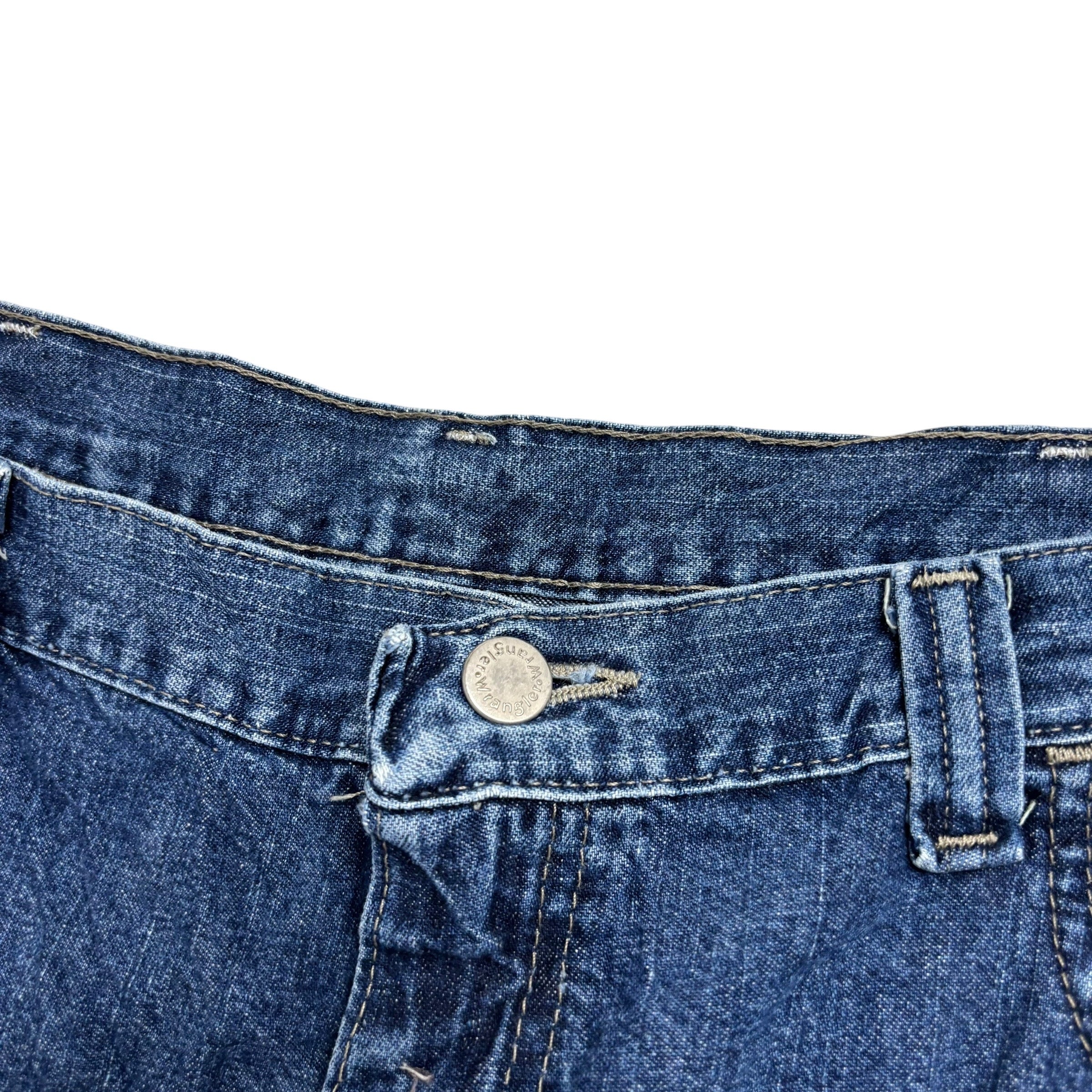 Vintage Wrangler Jorts W38 Mens Mid Blue Denim Shorts Baggy Carpenter (E)