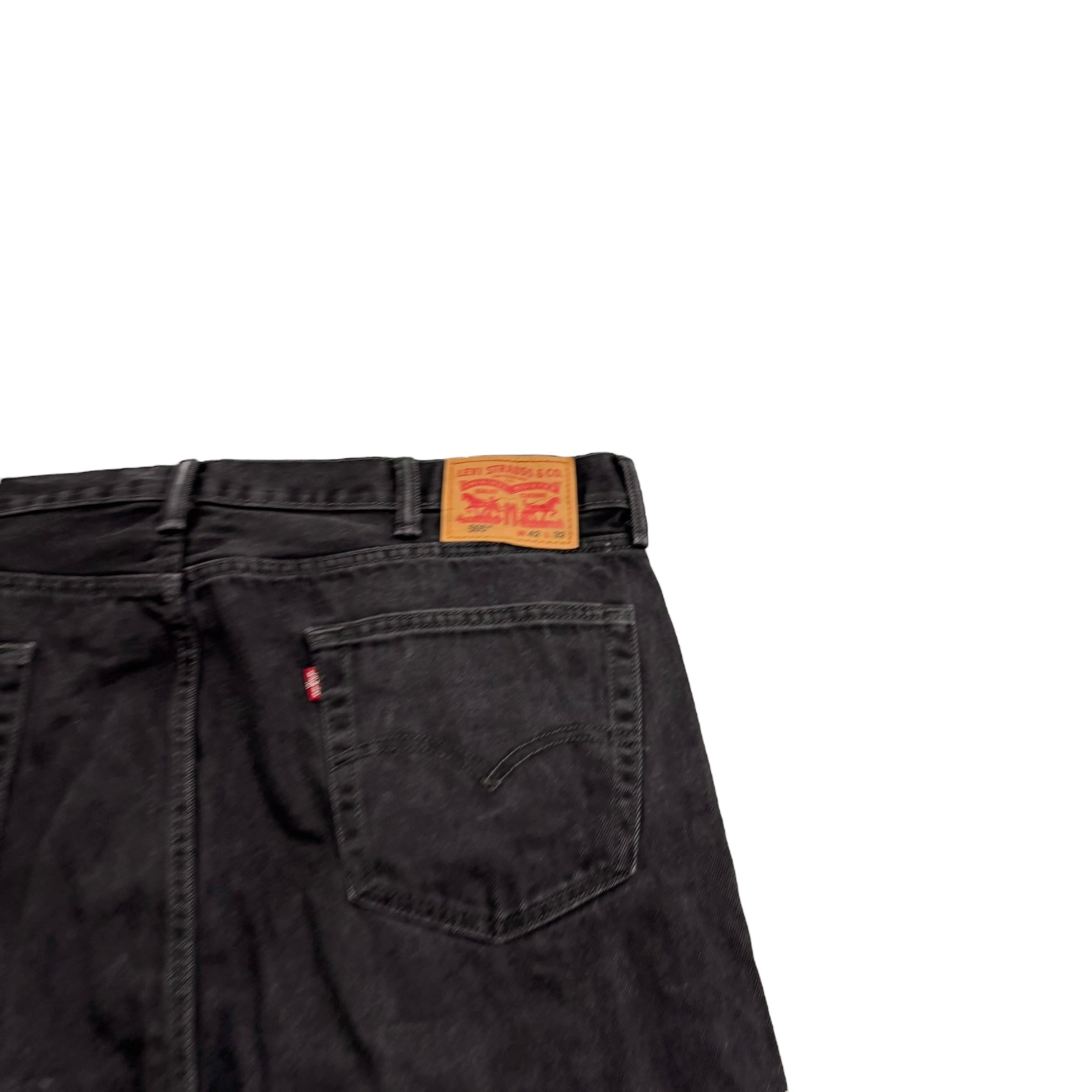 Levis 505 Jeans W42 L32 Mens Black Regular Straight Fit Denim