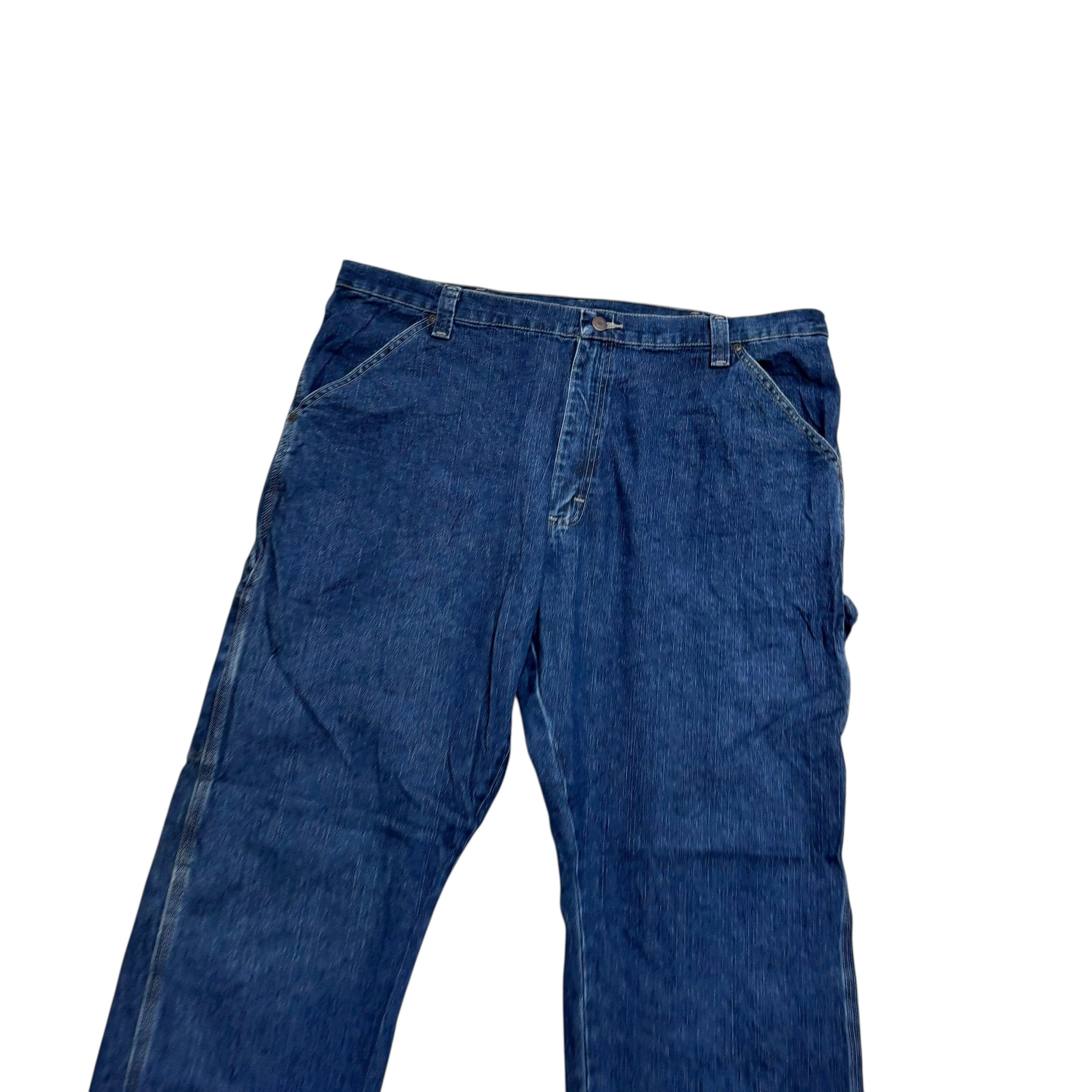 Wrangler Carpenter Jeans W40 L30 Mens Dark Blue Relaxed Straight Fit Stretch (E)