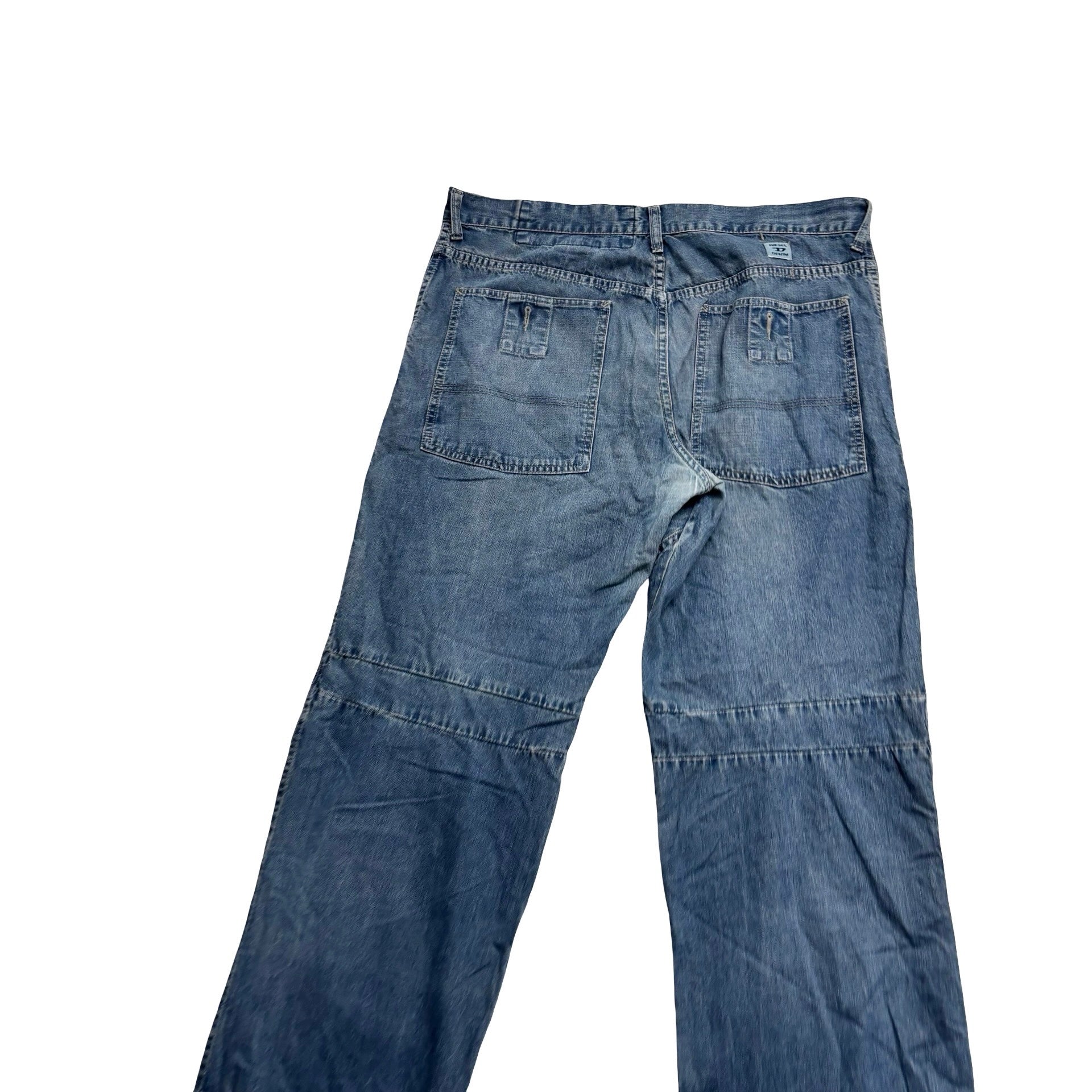 Diesel Baggy Jeans W36 L34 Mens Mid Blue Relaxed Fit Vintage Y2K Denim (E)
