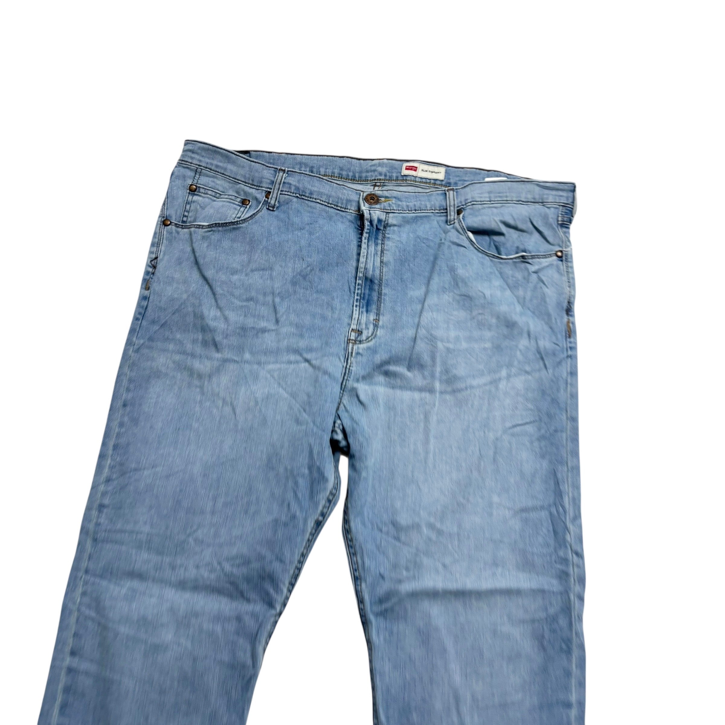 Wrangler Jeans W42 L30 Mens Light Blue Slim Straight Fit Stretch Denim (E)