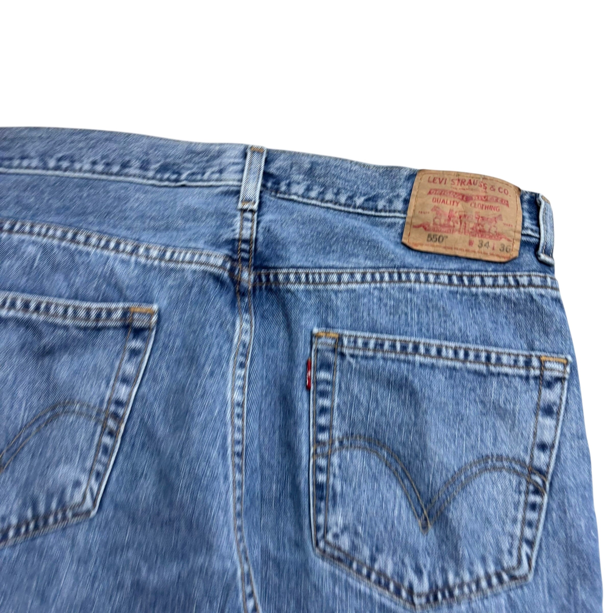 Levis 550 Jeans W32 L36 Mens Mid Blue Baggy Relaxed Straight Vintage Denim (E)