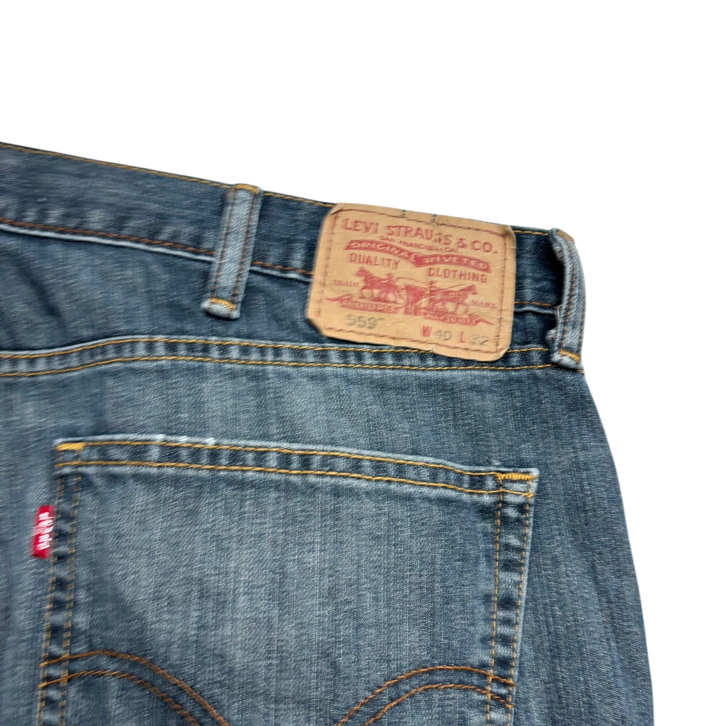 Levis 559 Jeans W40 L32 Mens Dark Blue Baggy Relaxed Straight Fit Vintage Denim