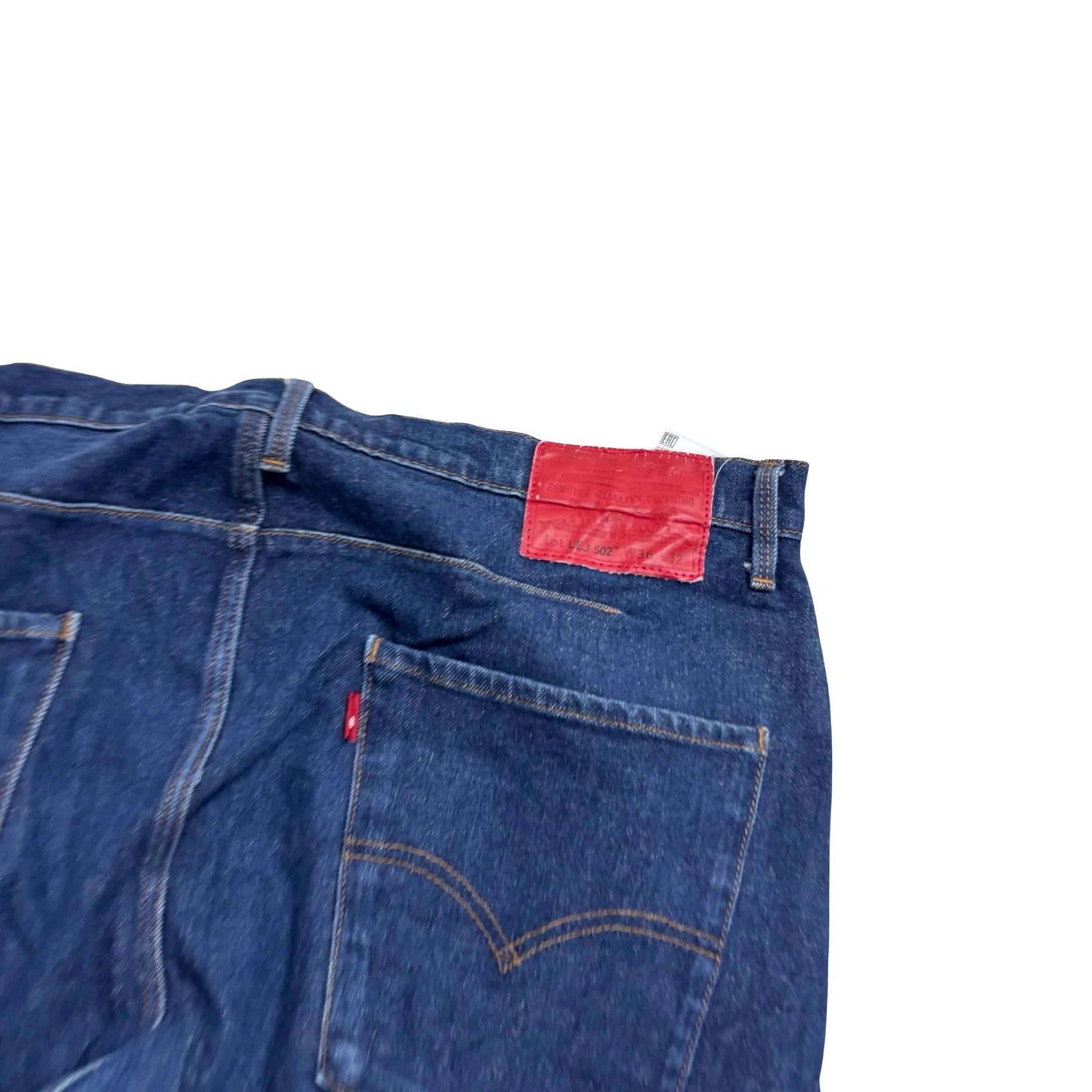 Levis 502 Engineered Jeans W36 L30 Mens Dark Blue Twisted Tapered Stretch (E)