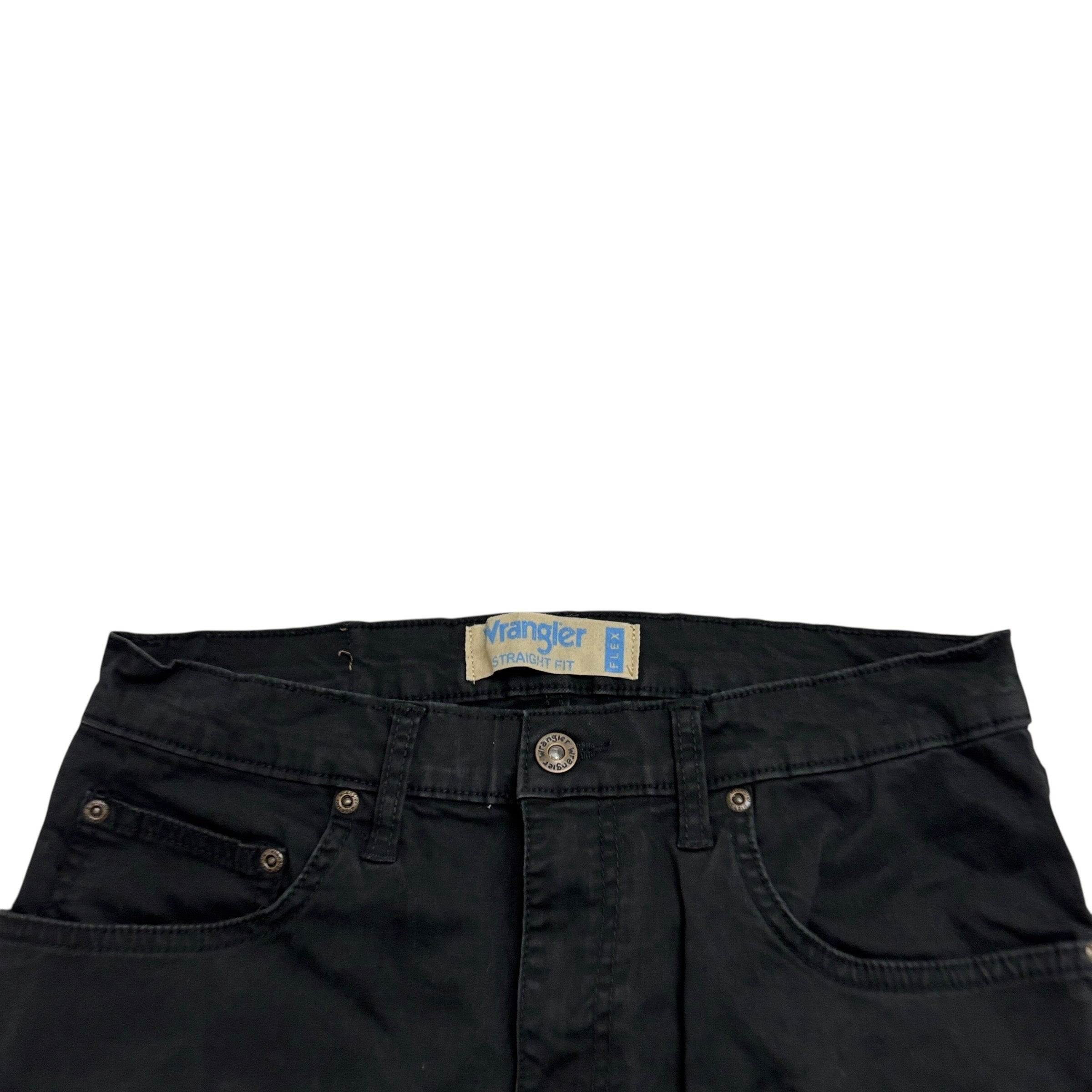 Wrangler Trousers W29 L32 Mens Black Regular Straight Fit Stretch Pants (E)