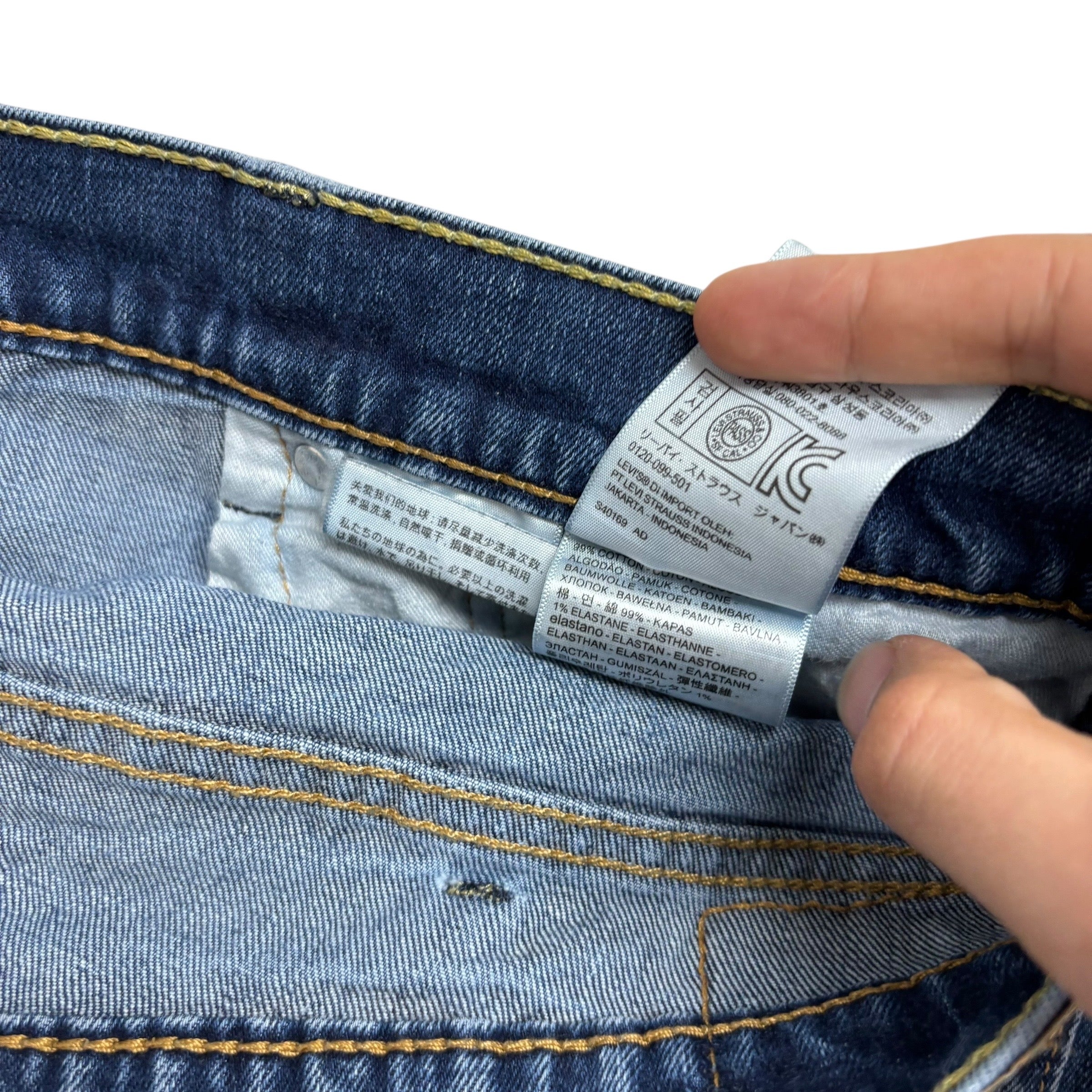 Levis 505 Jeans W40 L30 Mens Mid Blue Regular Straight Fit Stretch Denim