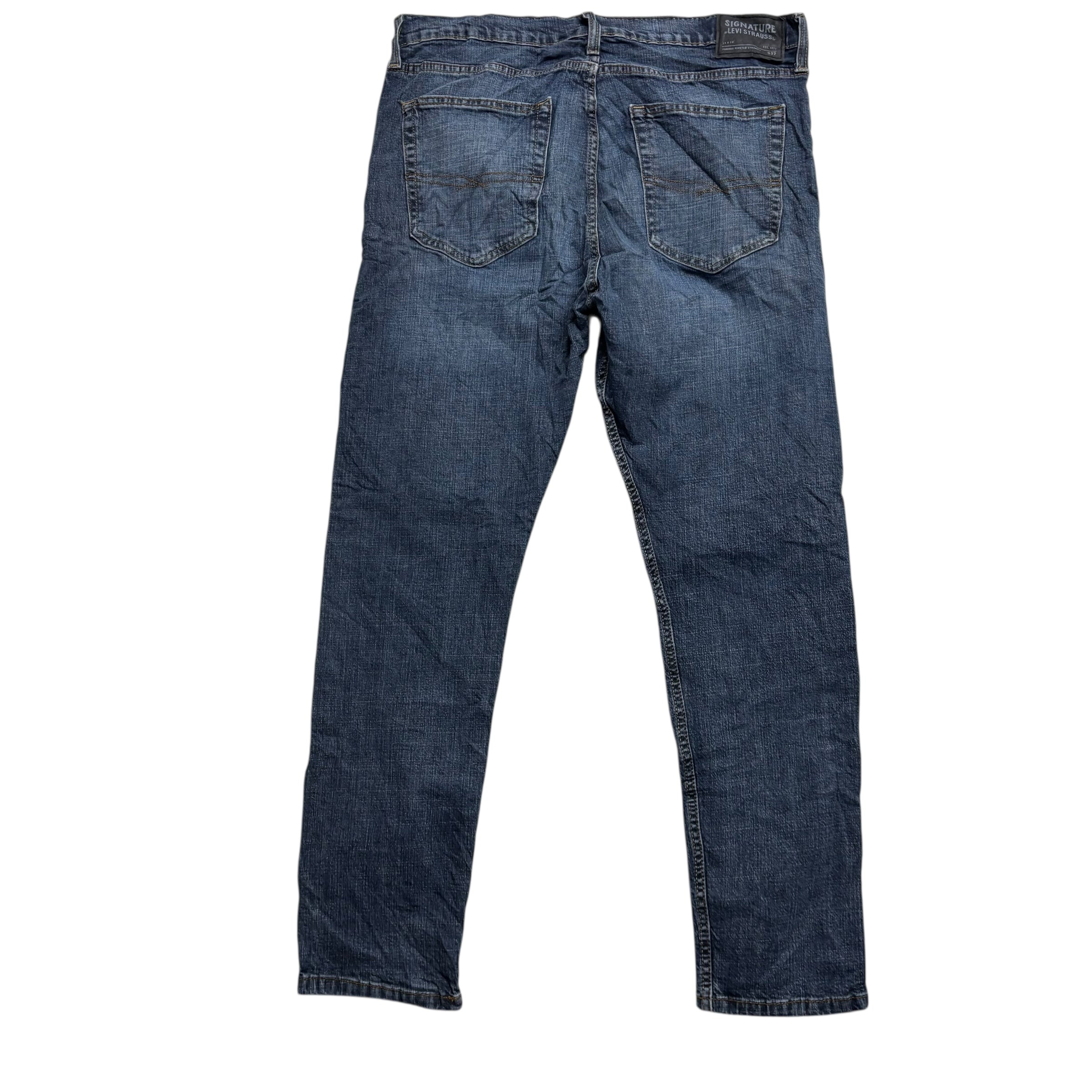 Levis Signature Jeans W36 L32 Mens Dark Blue Slim Fit Stretch Denim (E)