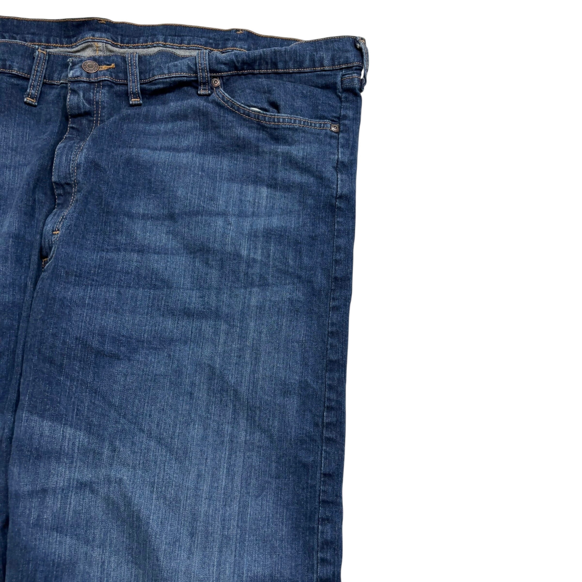 Wrangler Jeans W48 L30 Mens Dark Blue Relaxed Straight Fit Stretch Denim (E)