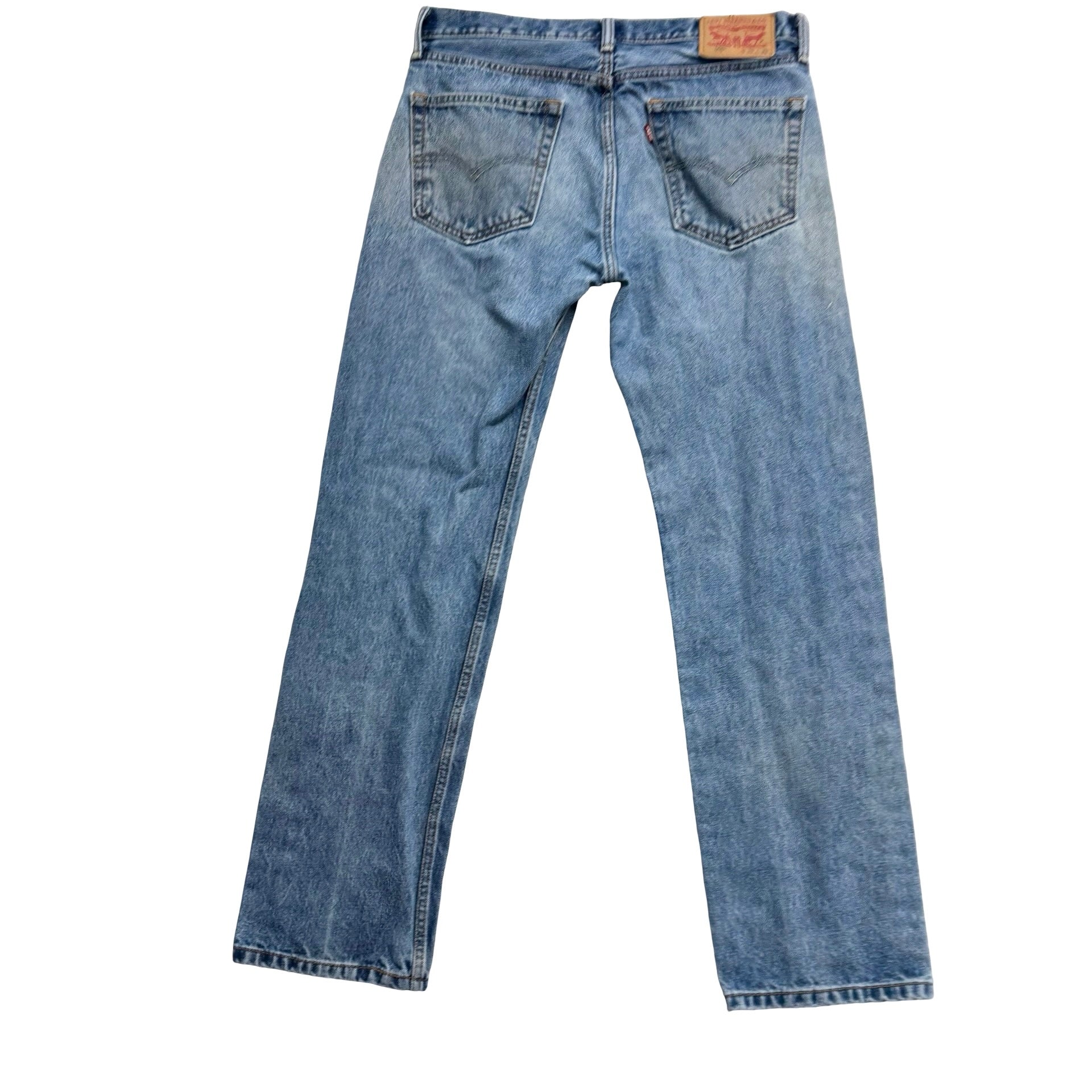 Levis 505 Jeans W33 L32 Mens Light Blue Regular Straight Fit Denim (F)