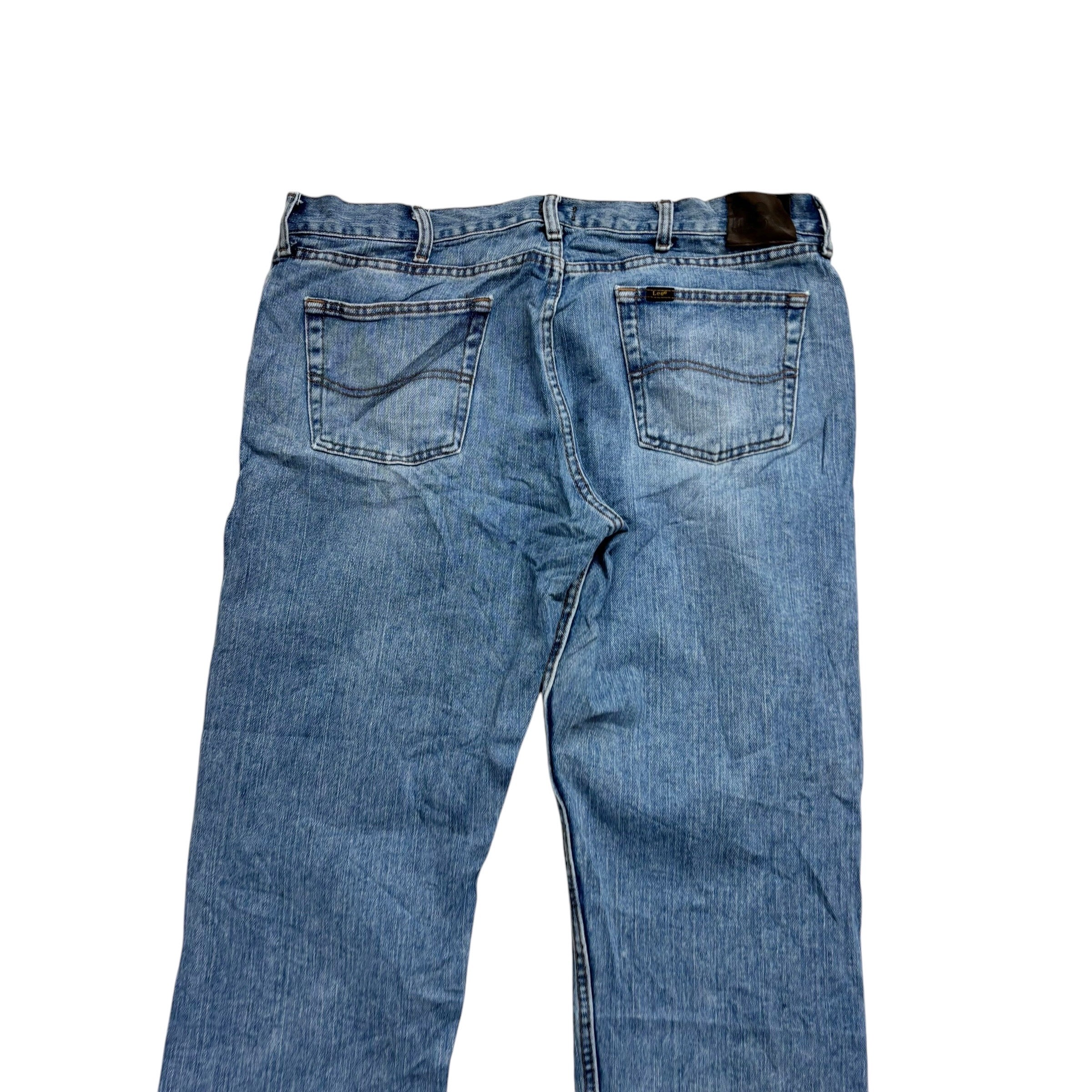 Lee Jeans W38 L30 Mens Light Blue Regular Straight Fit Denim (E)