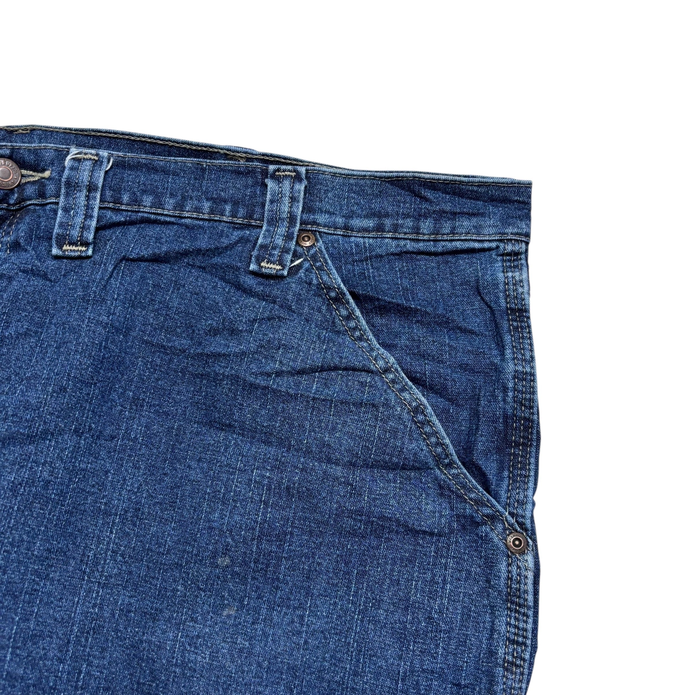 Wrangler Carpenter Jeans W44 L25 Mens Dark Blue Relaxed Straight Fit Stretch