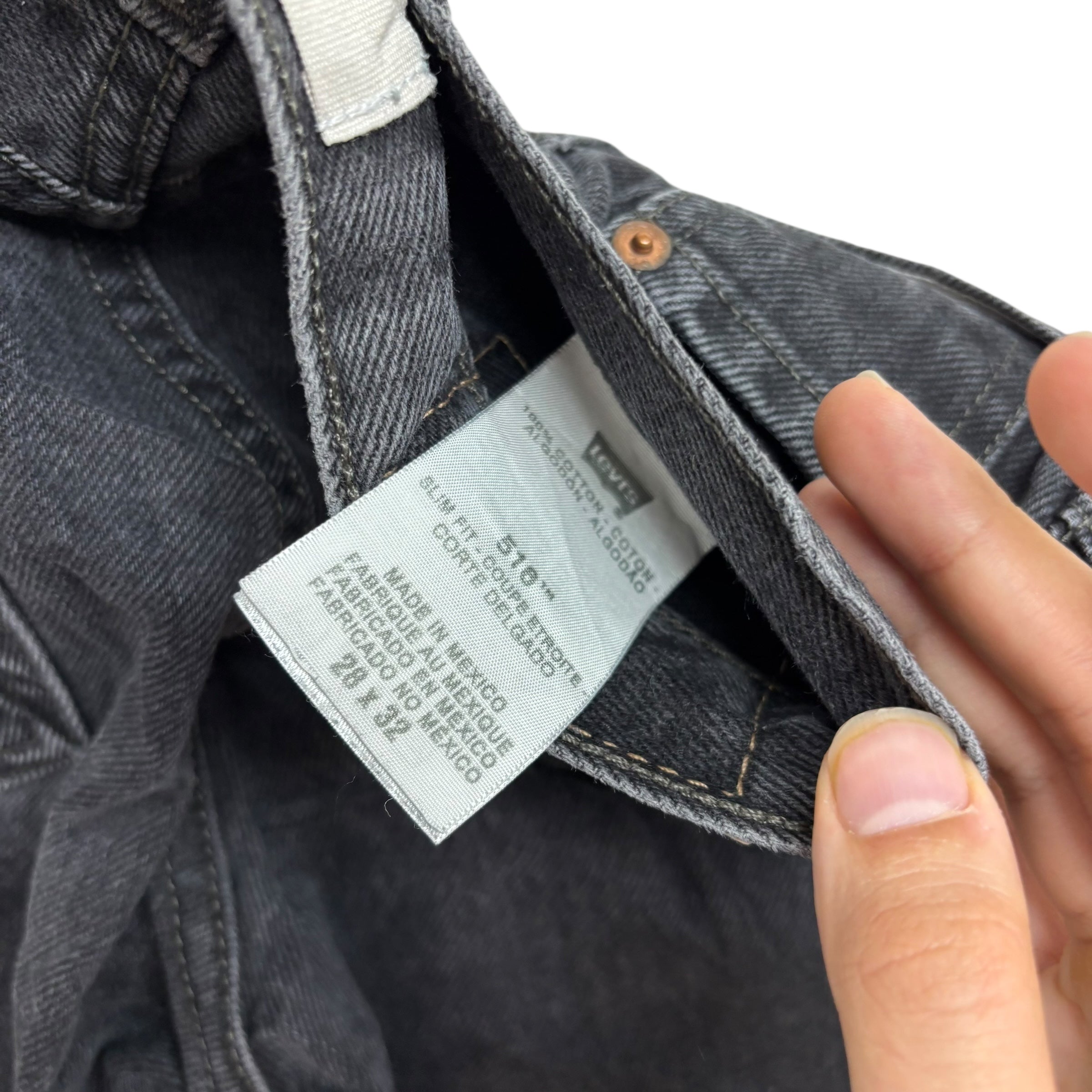 Levis 516 Jeans W27 L32 Mens Black Regular Straight Fit Vintage Denim (E)